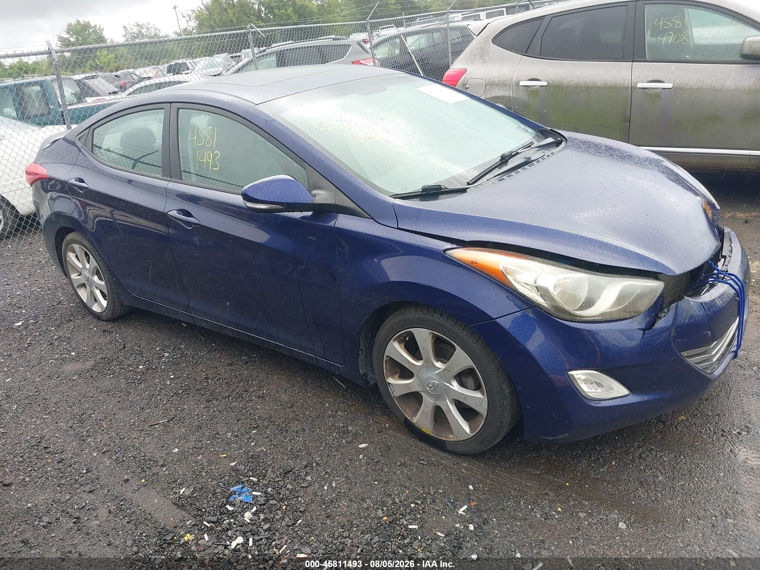 2013 Hyundai Elantra Gls/limited Blue vin: 5NPDH4AE5DH282138