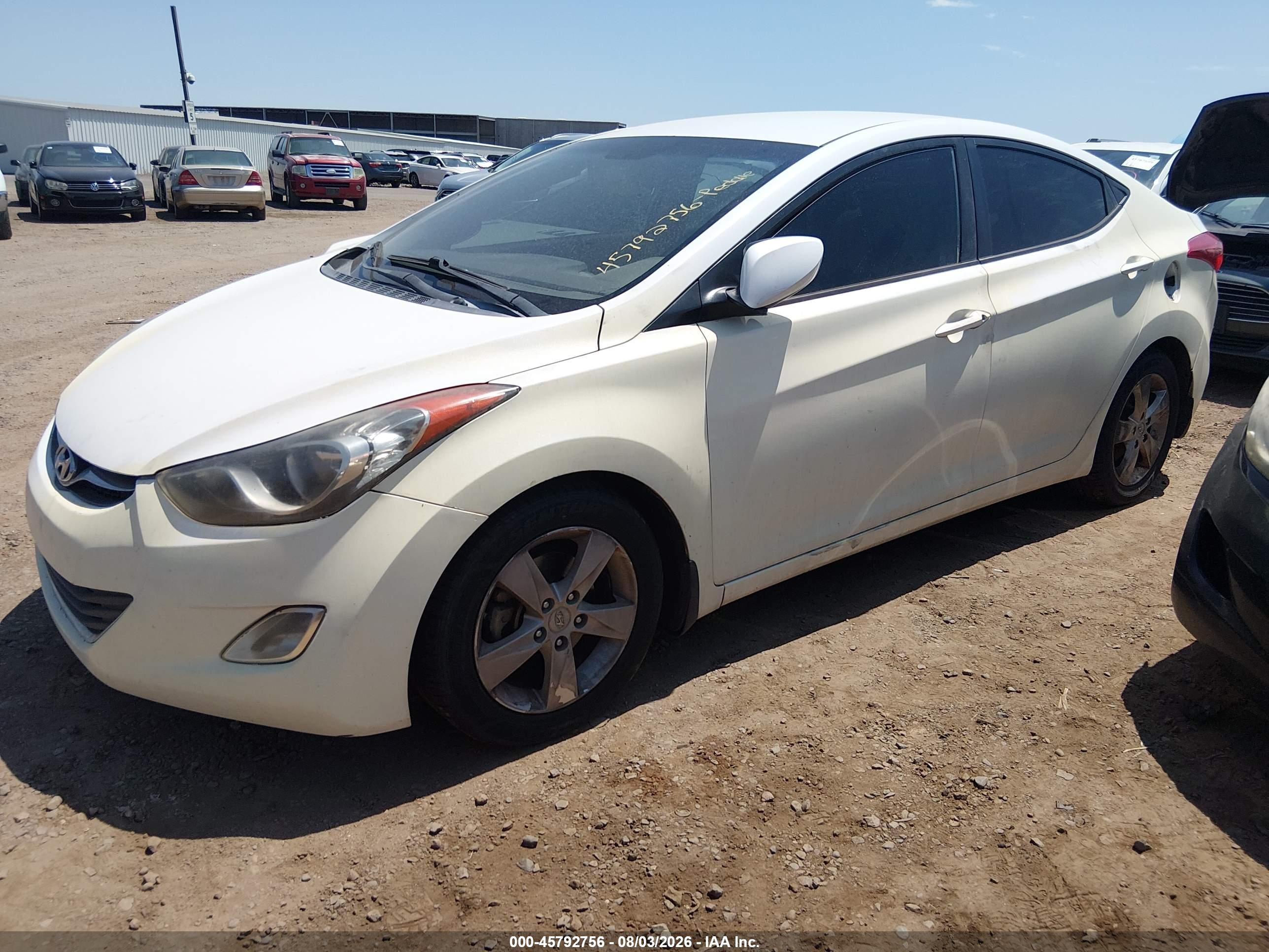 2013 Hyundai Elantra Gls White vin: 5NPDH4AE5DH289171