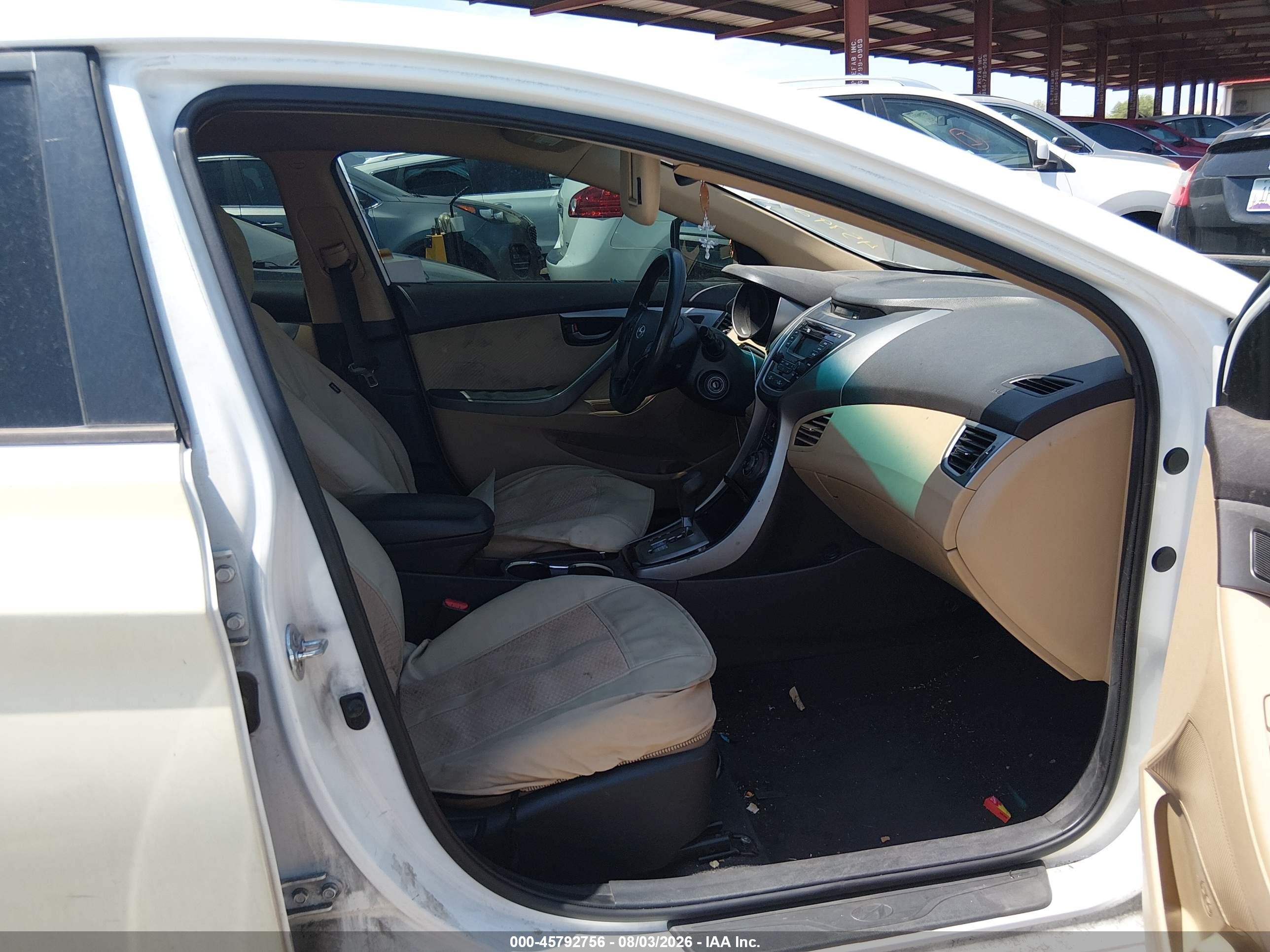 2013 Hyundai Elantra Gls White vin: 5NPDH4AE5DH289171