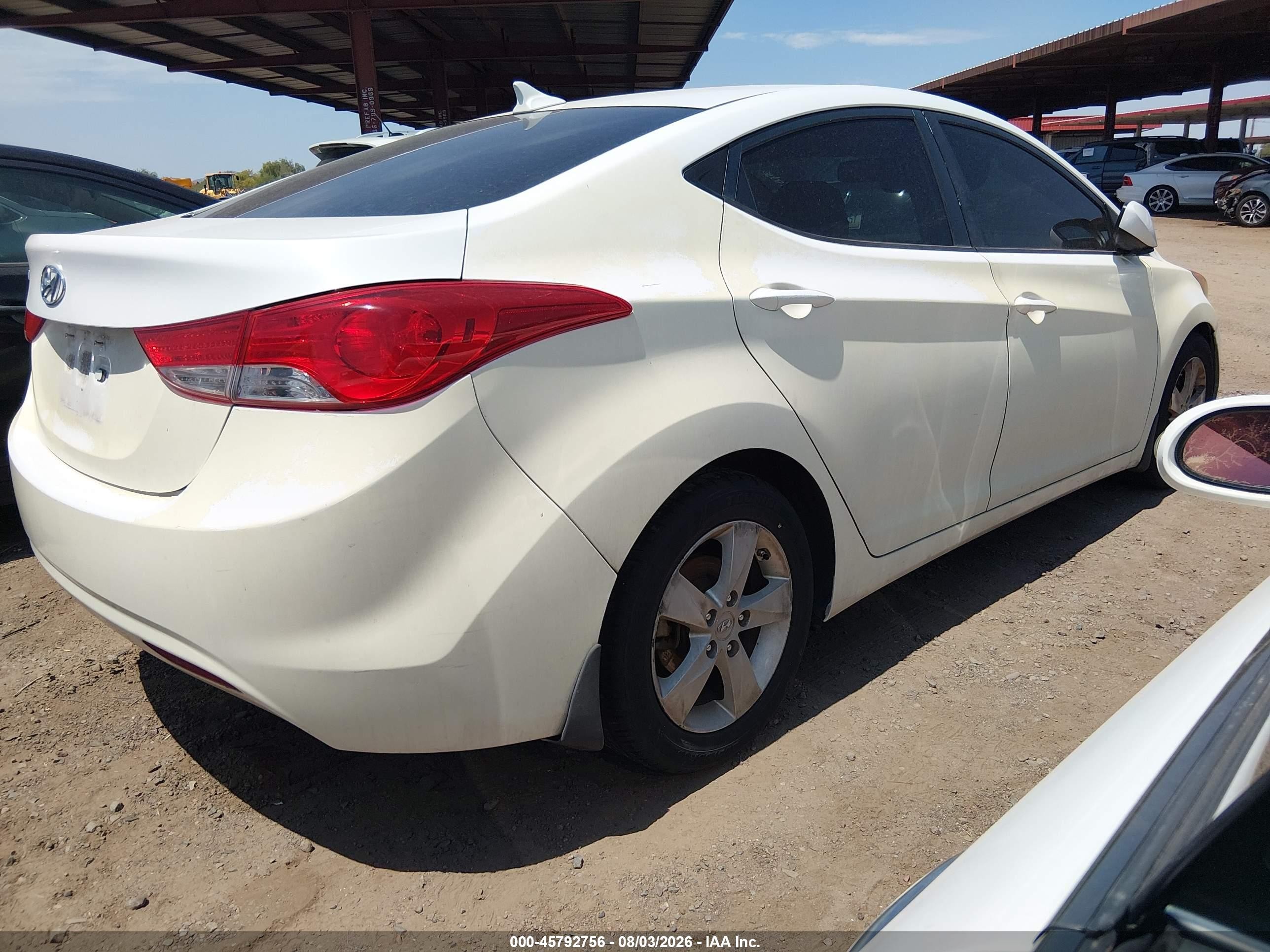 2013 Hyundai Elantra Gls White vin: 5NPDH4AE5DH289171