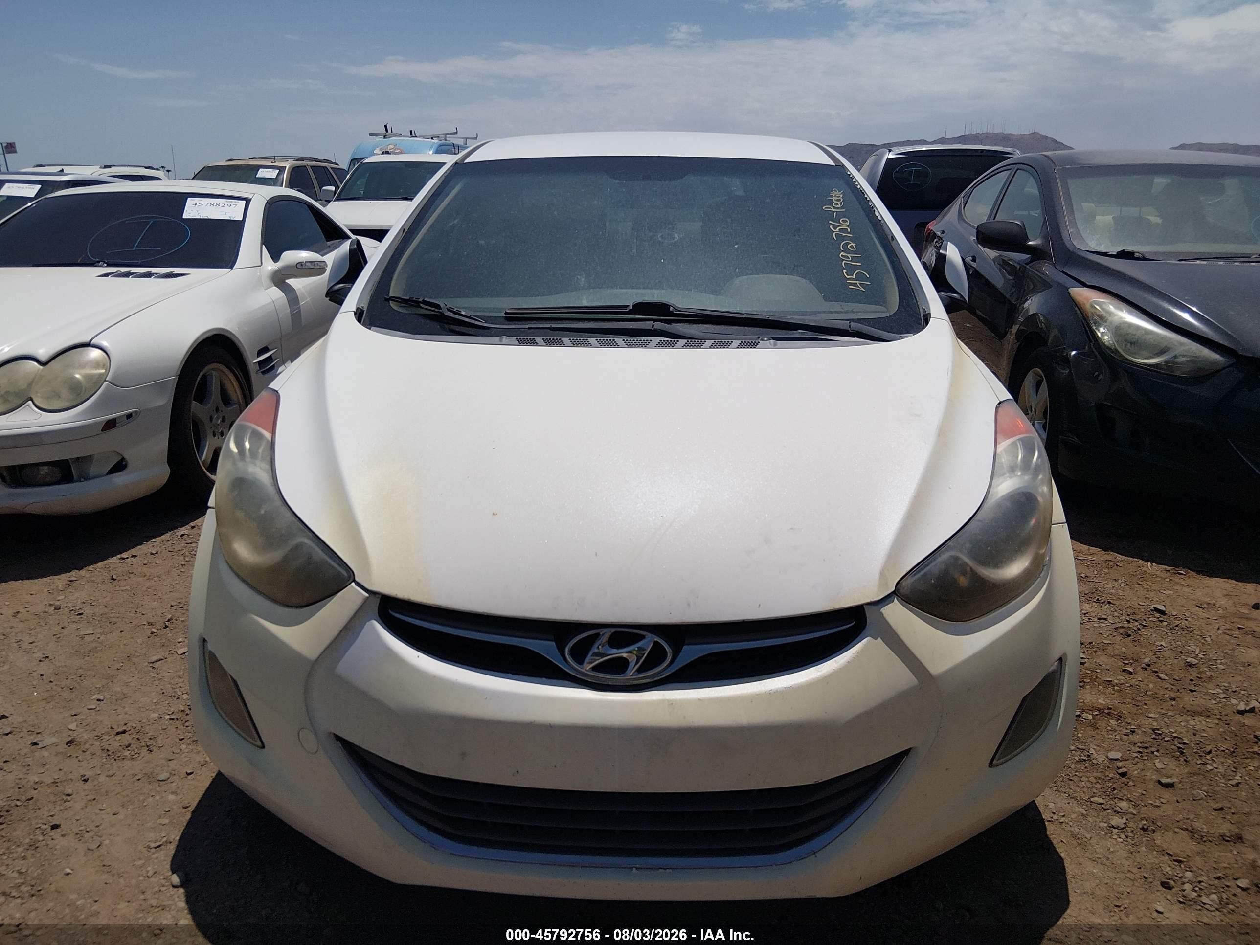 2013 Hyundai Elantra Gls White vin: 5NPDH4AE5DH289171