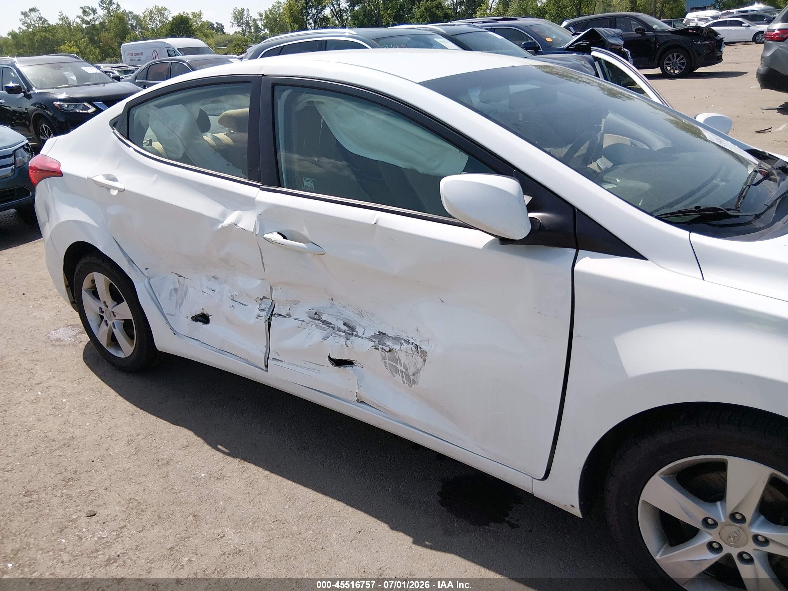 2013 Hyundai Elantra Gls White vin: 5NPDH4AE5DH295519