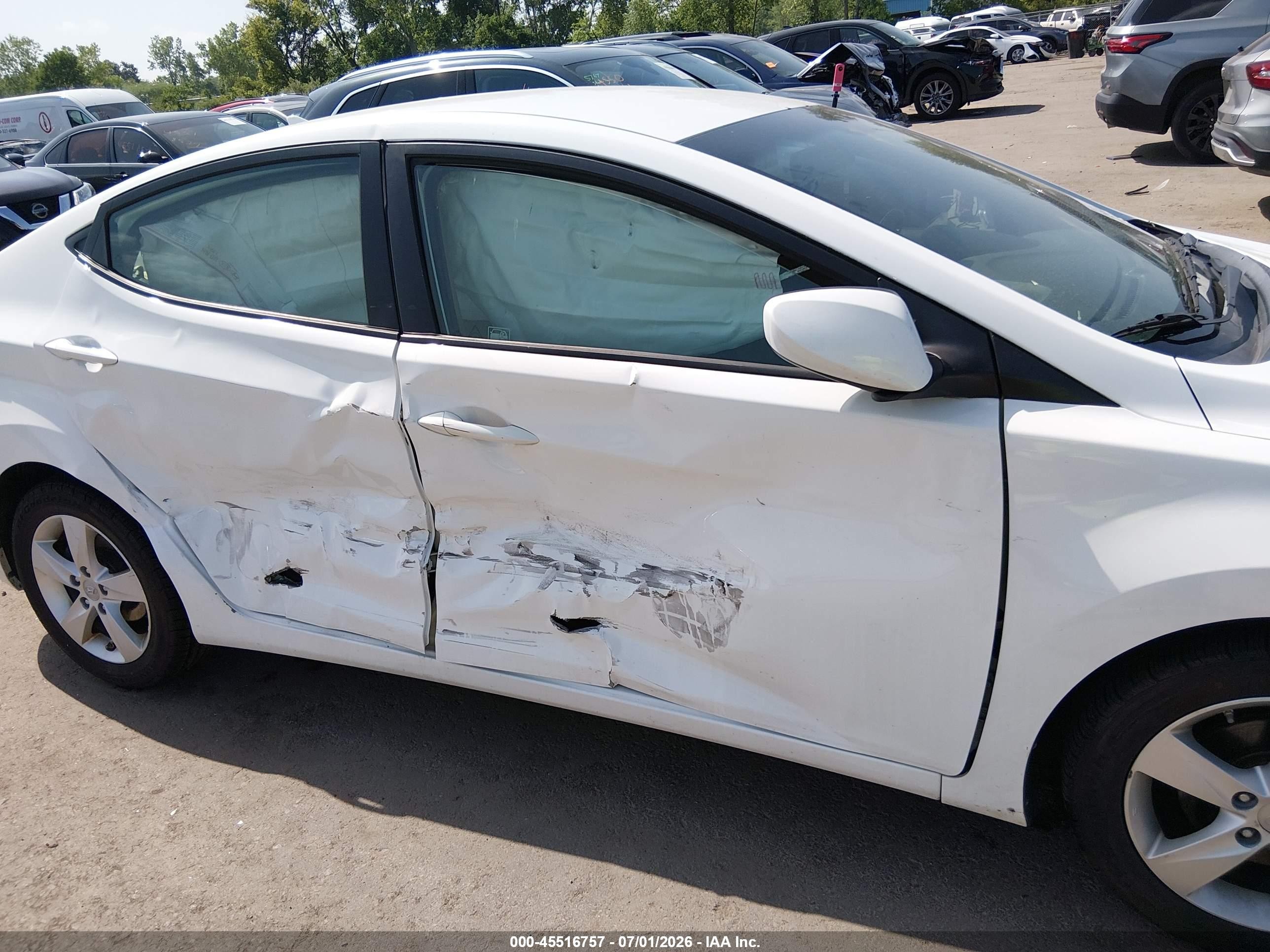 2013 Hyundai Elantra Gls White vin: 5NPDH4AE5DH295519