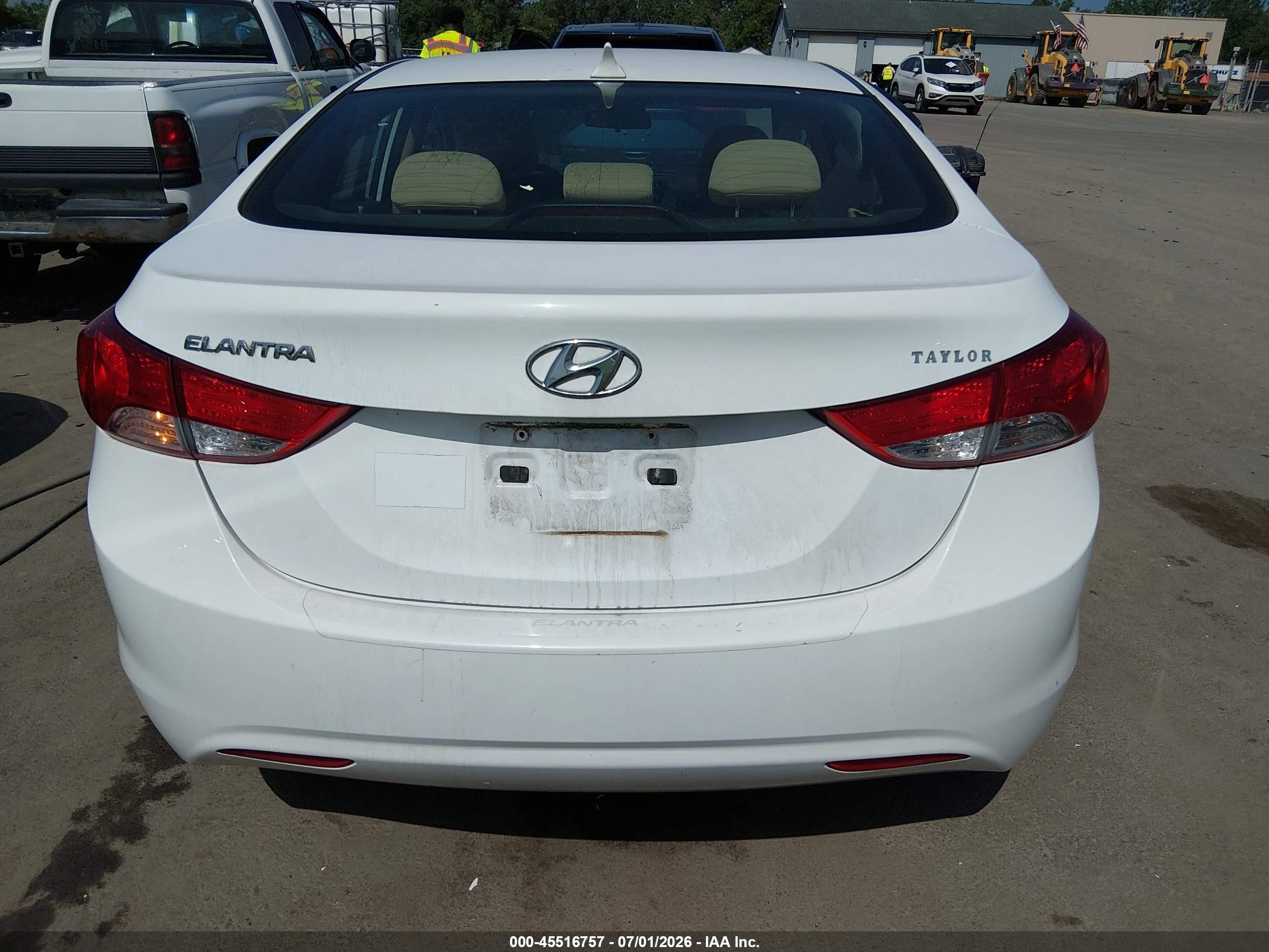 2013 Hyundai Elantra Gls White vin: 5NPDH4AE5DH295519