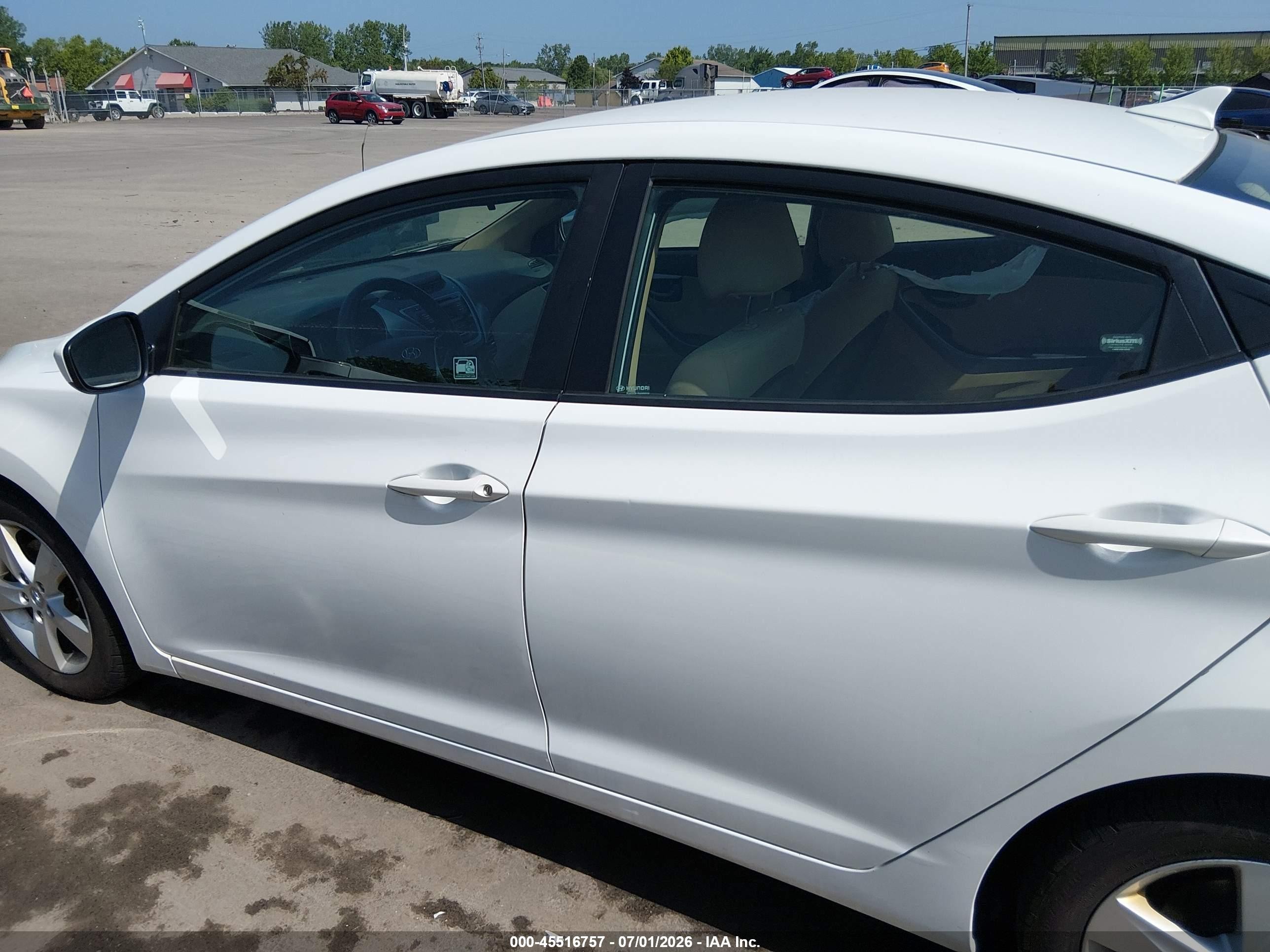 2013 Hyundai Elantra Gls White vin: 5NPDH4AE5DH295519