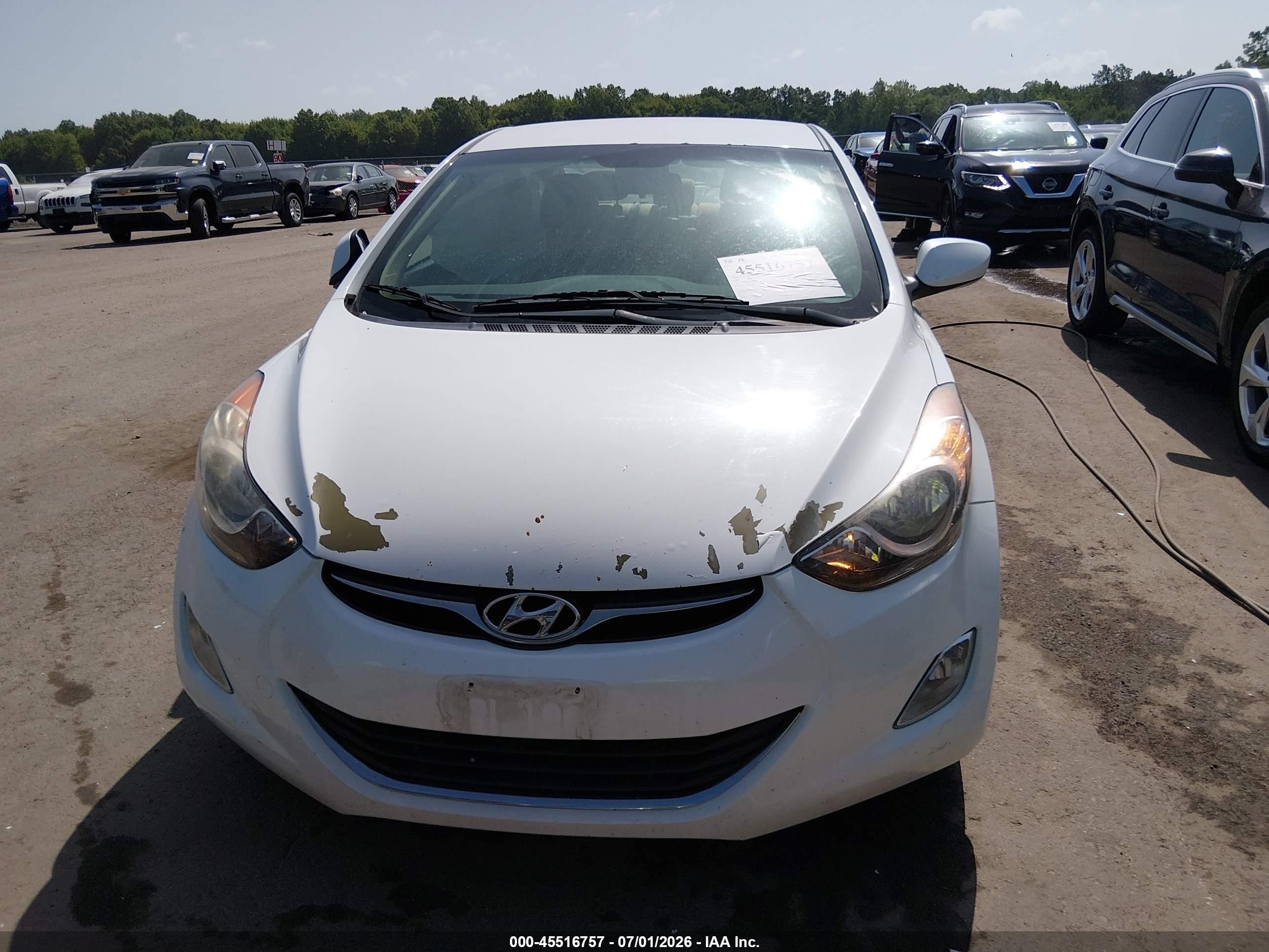 2013 Hyundai Elantra Gls White vin: 5NPDH4AE5DH295519