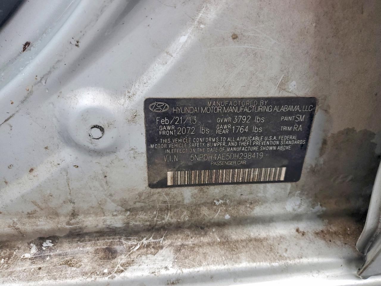 2013 Hyundai Elantra Gls Silver vin: 5NPDH4AE5DH298419