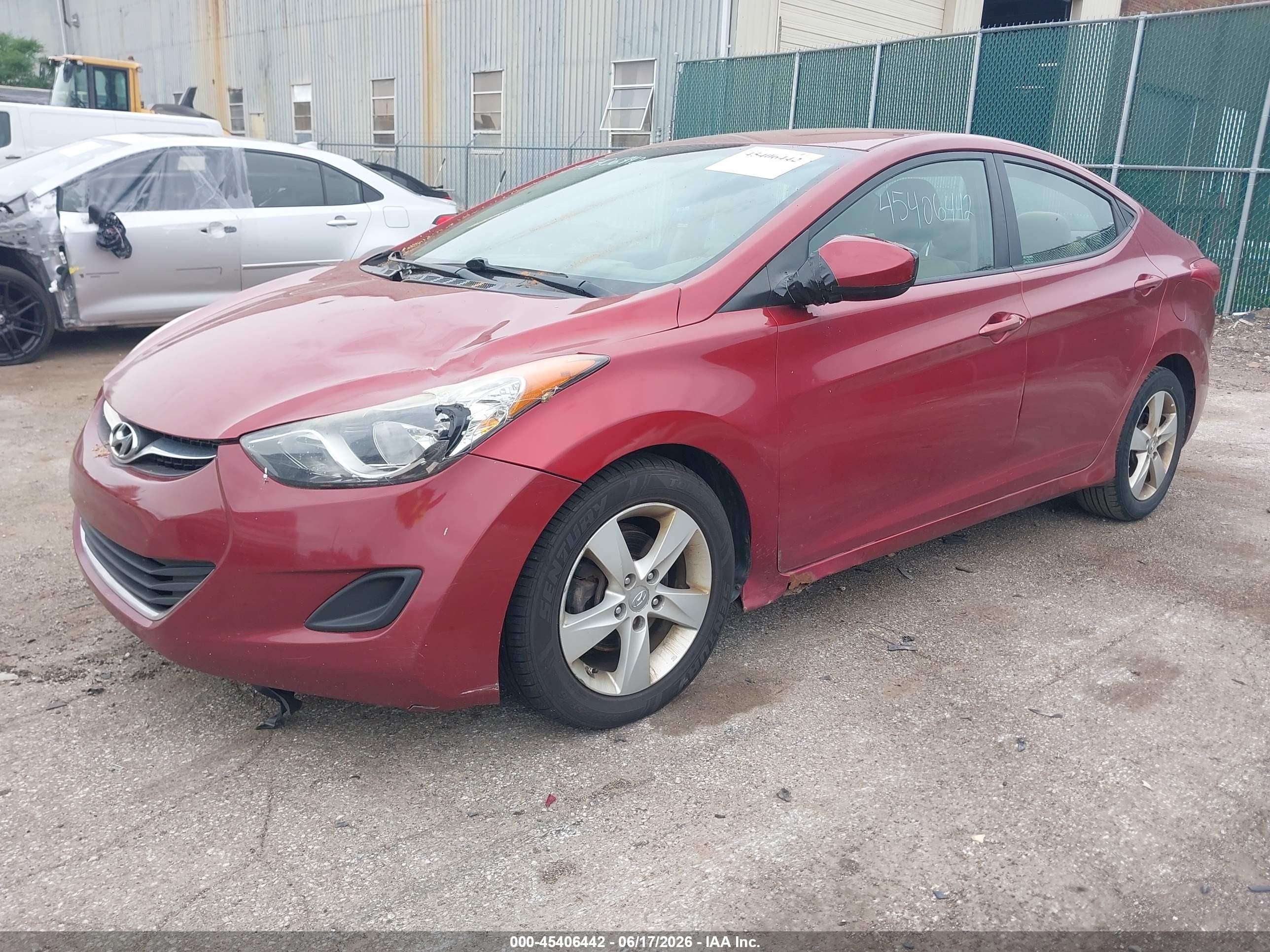 2013 Hyundai Elantra Gls Red vin: 5NPDH4AE5DH310598