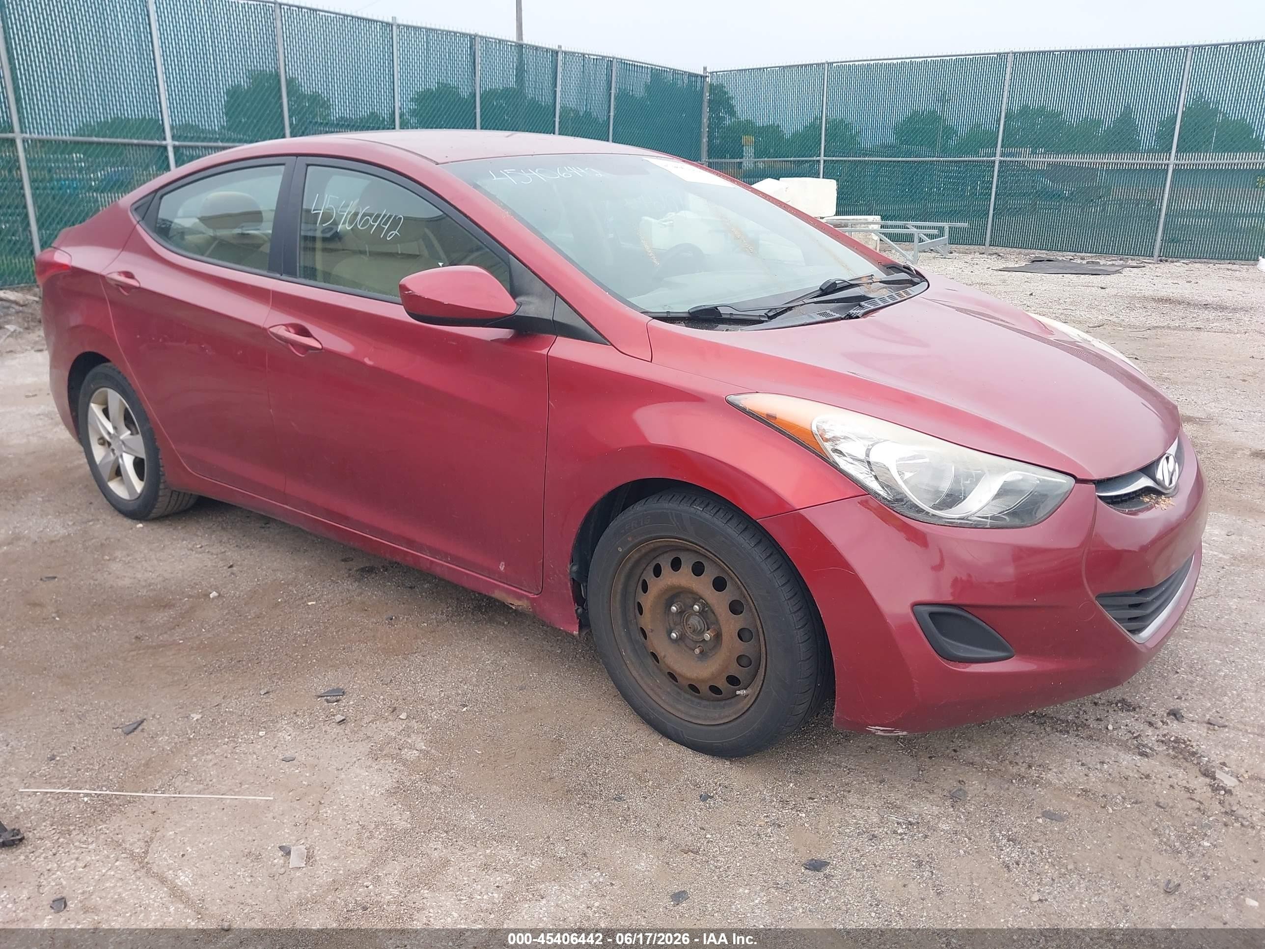 2013 Hyundai Elantra Gls Red vin: 5NPDH4AE5DH310598
