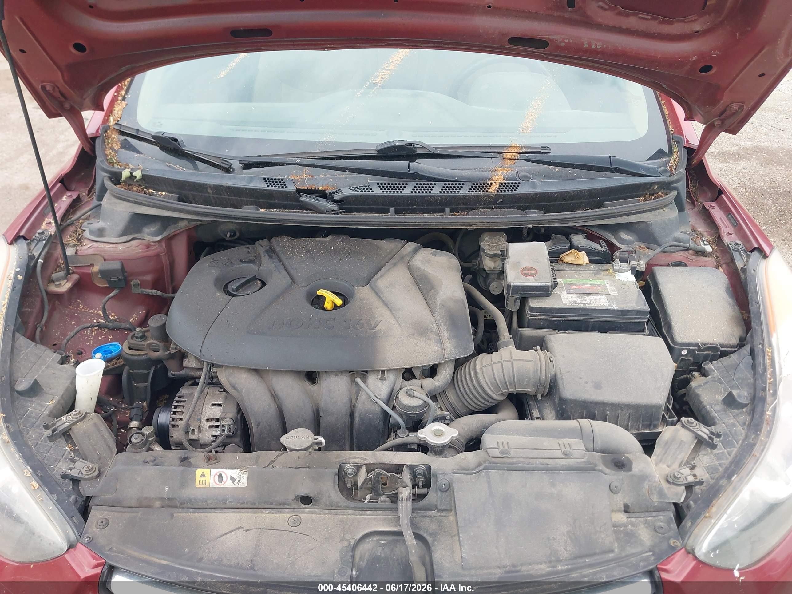2013 Hyundai Elantra Gls Red vin: 5NPDH4AE5DH310598