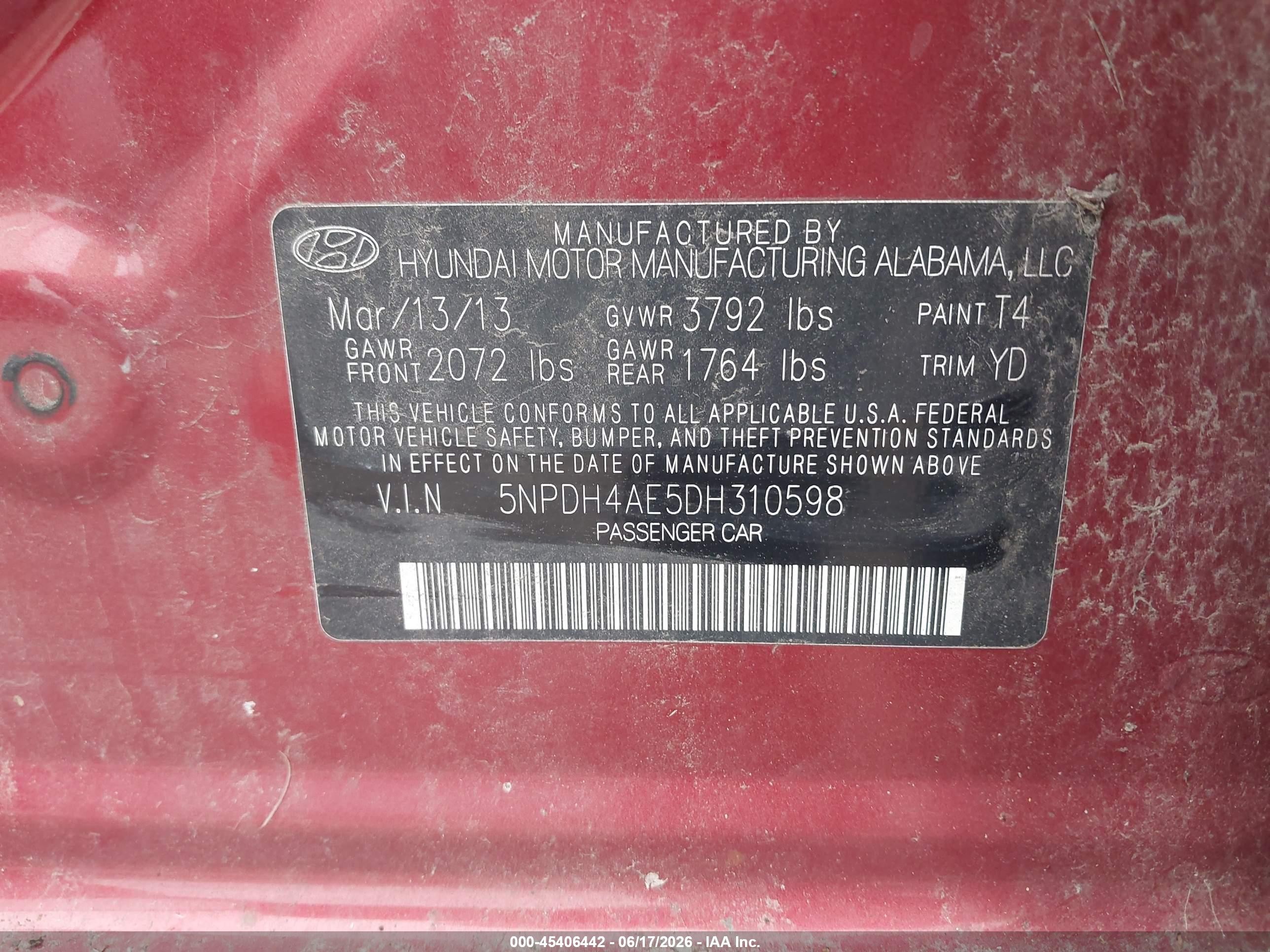 2013 Hyundai Elantra Gls Red vin: 5NPDH4AE5DH310598