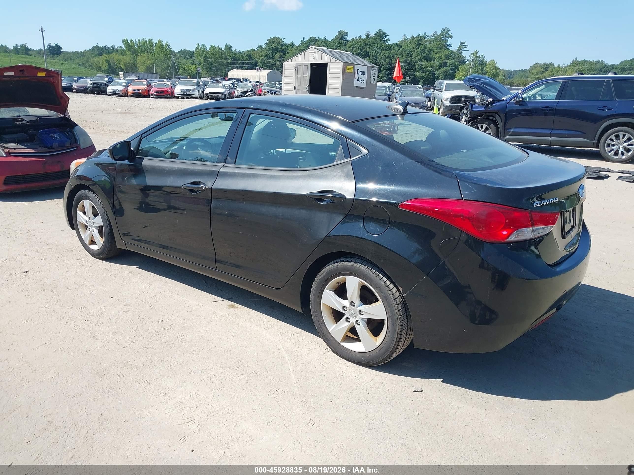 2013 Hyundai Elantra Gls Black vin: 5NPDH4AE5DH321830