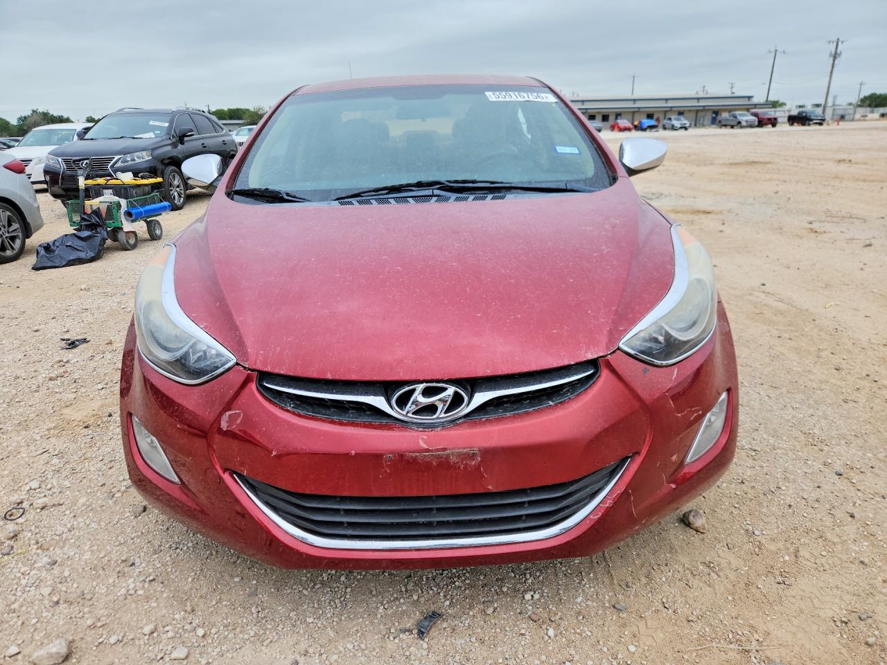 2013 Hyundai Elantra Gls Red vin: 5NPDH4AE5DH323822