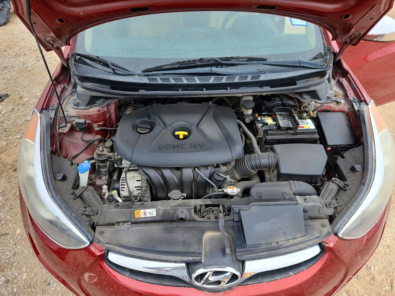 2013 Hyundai Elantra Gls Red vin: 5NPDH4AE5DH323822
