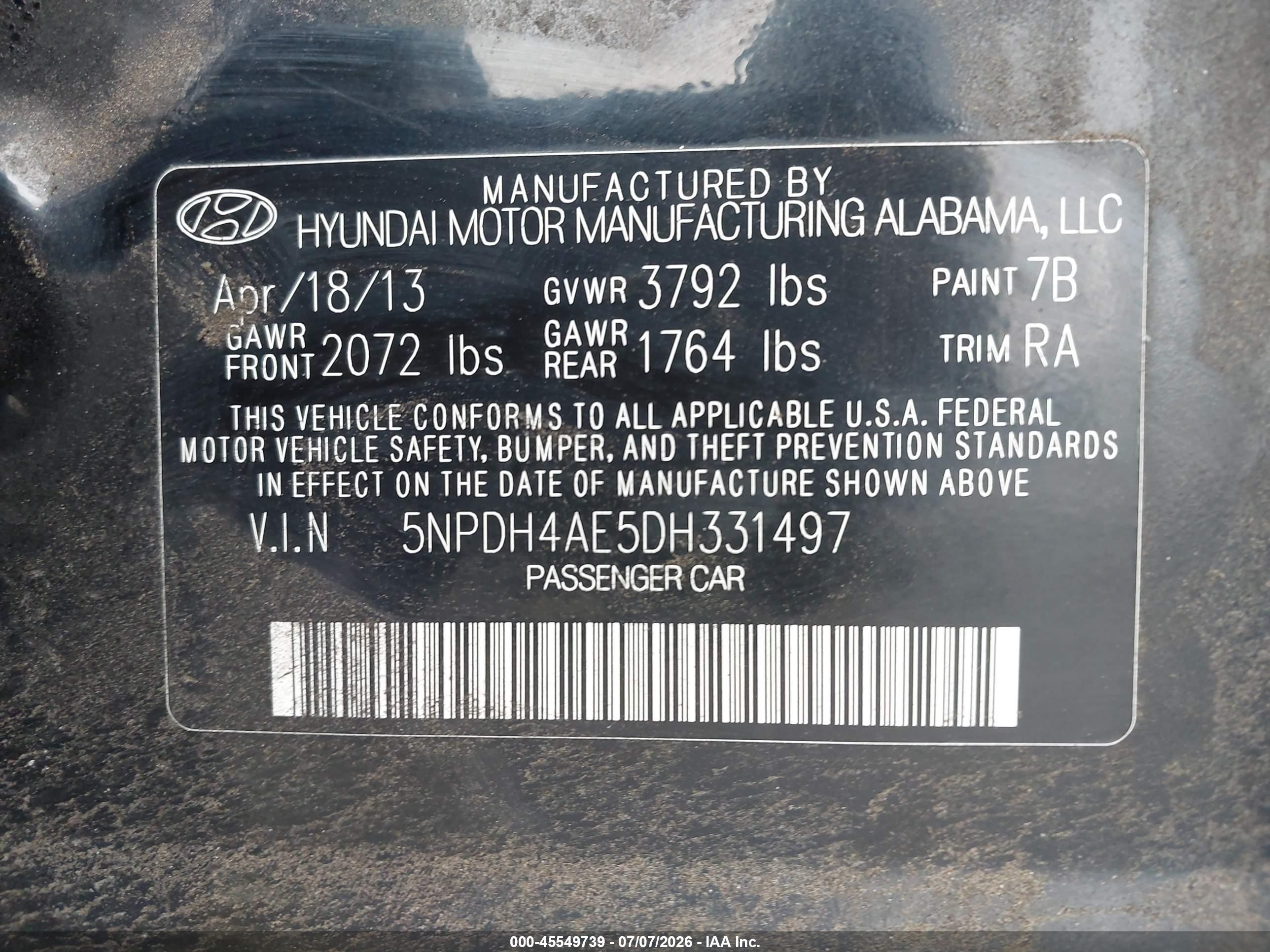 2013 Hyundai Elantra Gls Black vin: 5NPDH4AE5DH331497