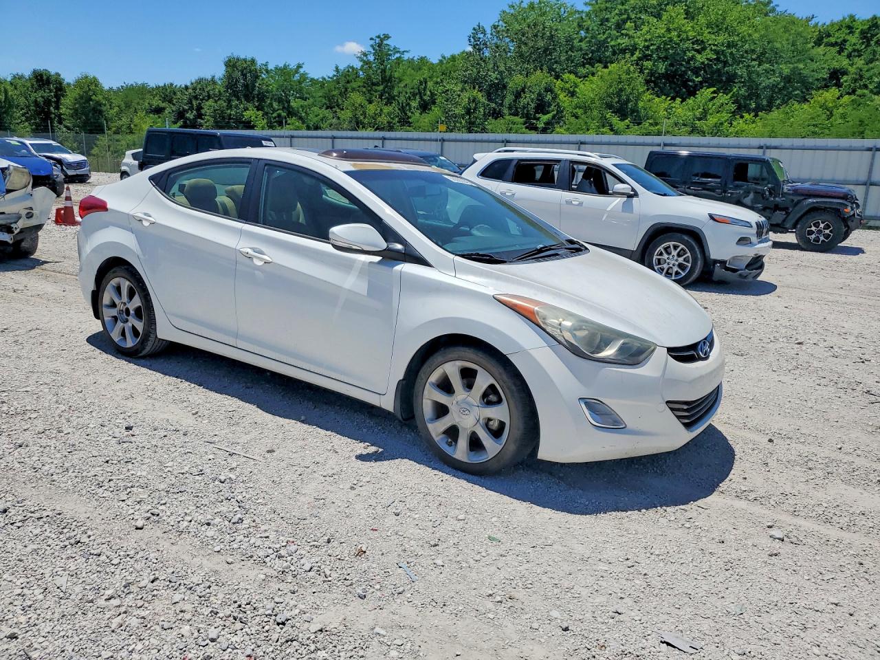 2013 Hyundai Elantra Limited White vin: 5NPDH4AE5DH341169