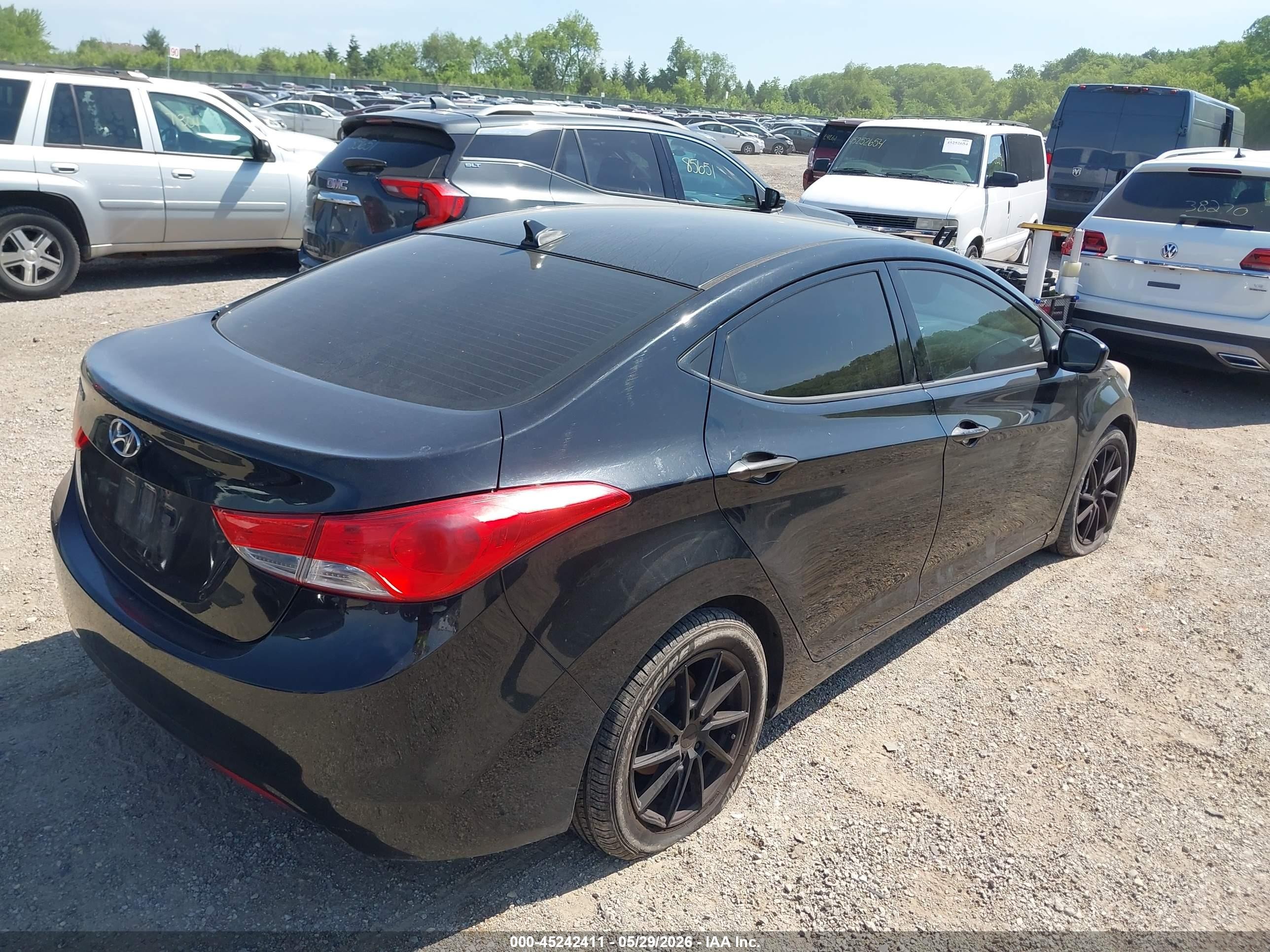 2013 Hyundai Elantra Gls Black vin: 5NPDH4AE5DH342628