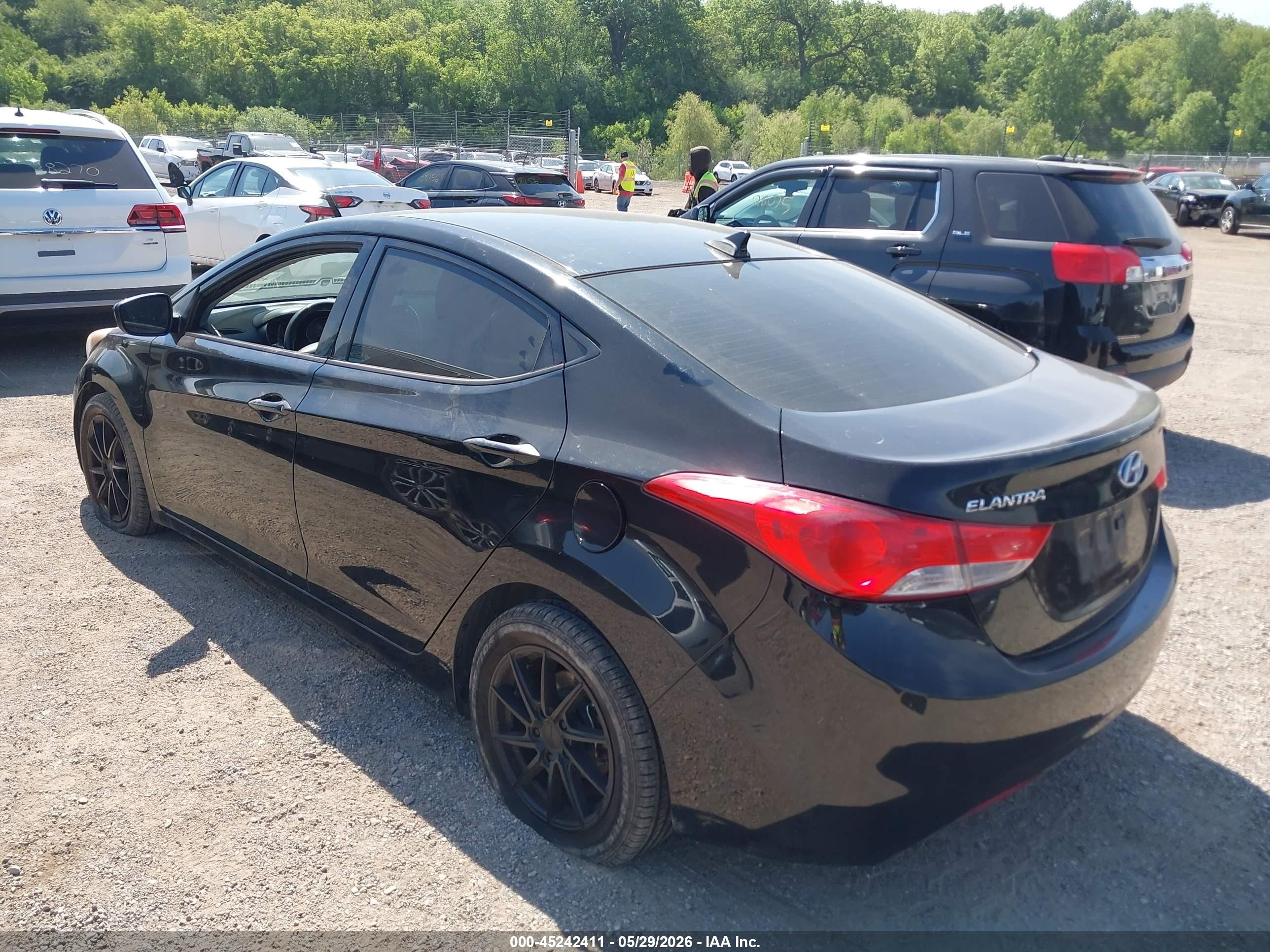 2013 Hyundai Elantra Gls Black vin: 5NPDH4AE5DH342628