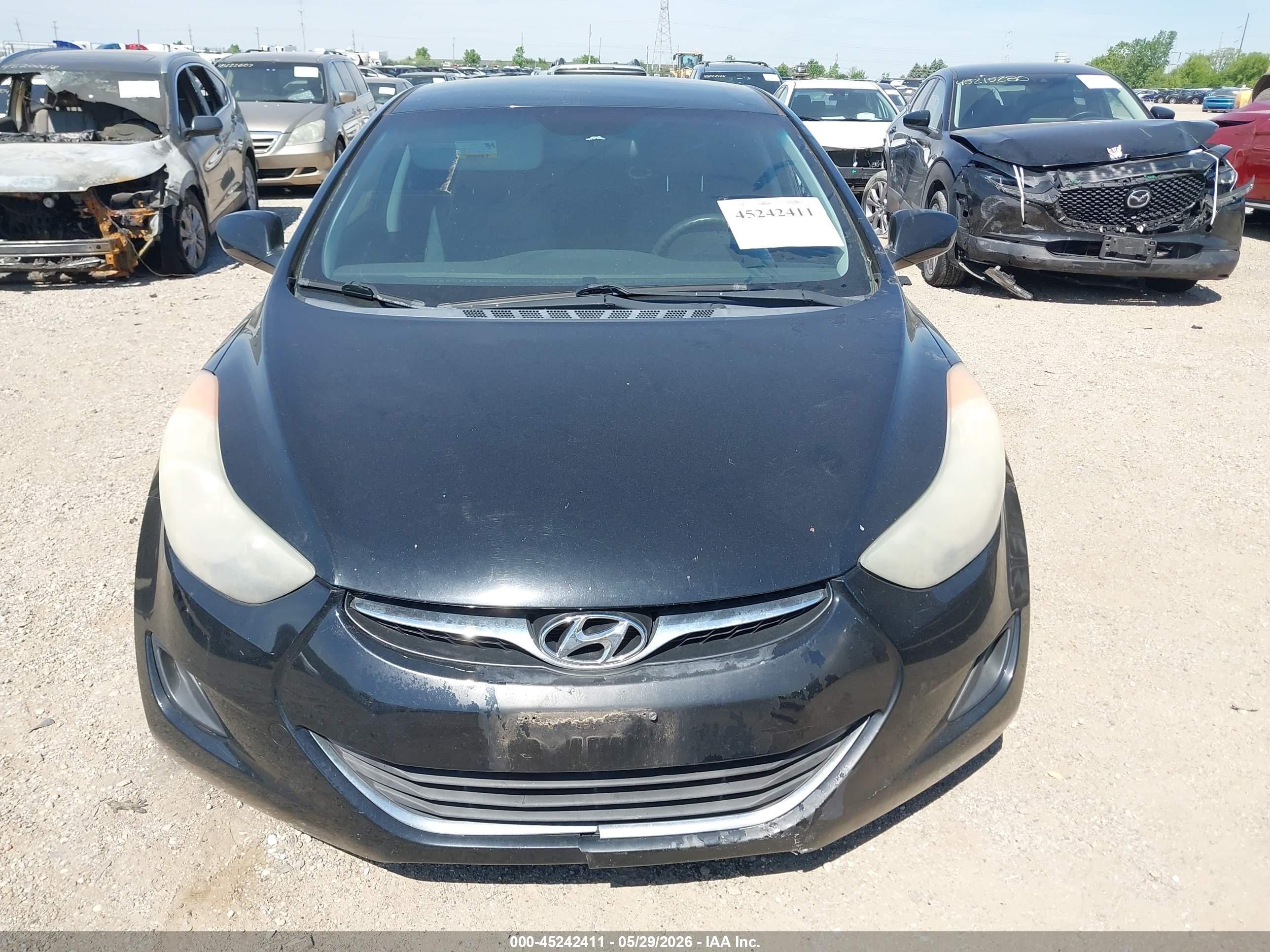 2013 Hyundai Elantra Gls Black vin: 5NPDH4AE5DH342628