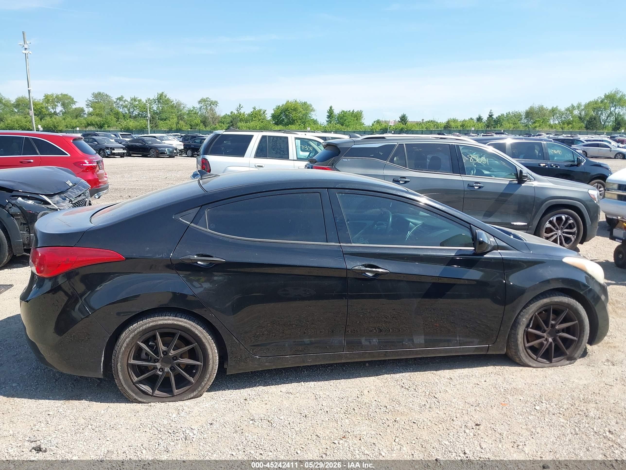 2013 Hyundai Elantra Gls Black vin: 5NPDH4AE5DH342628