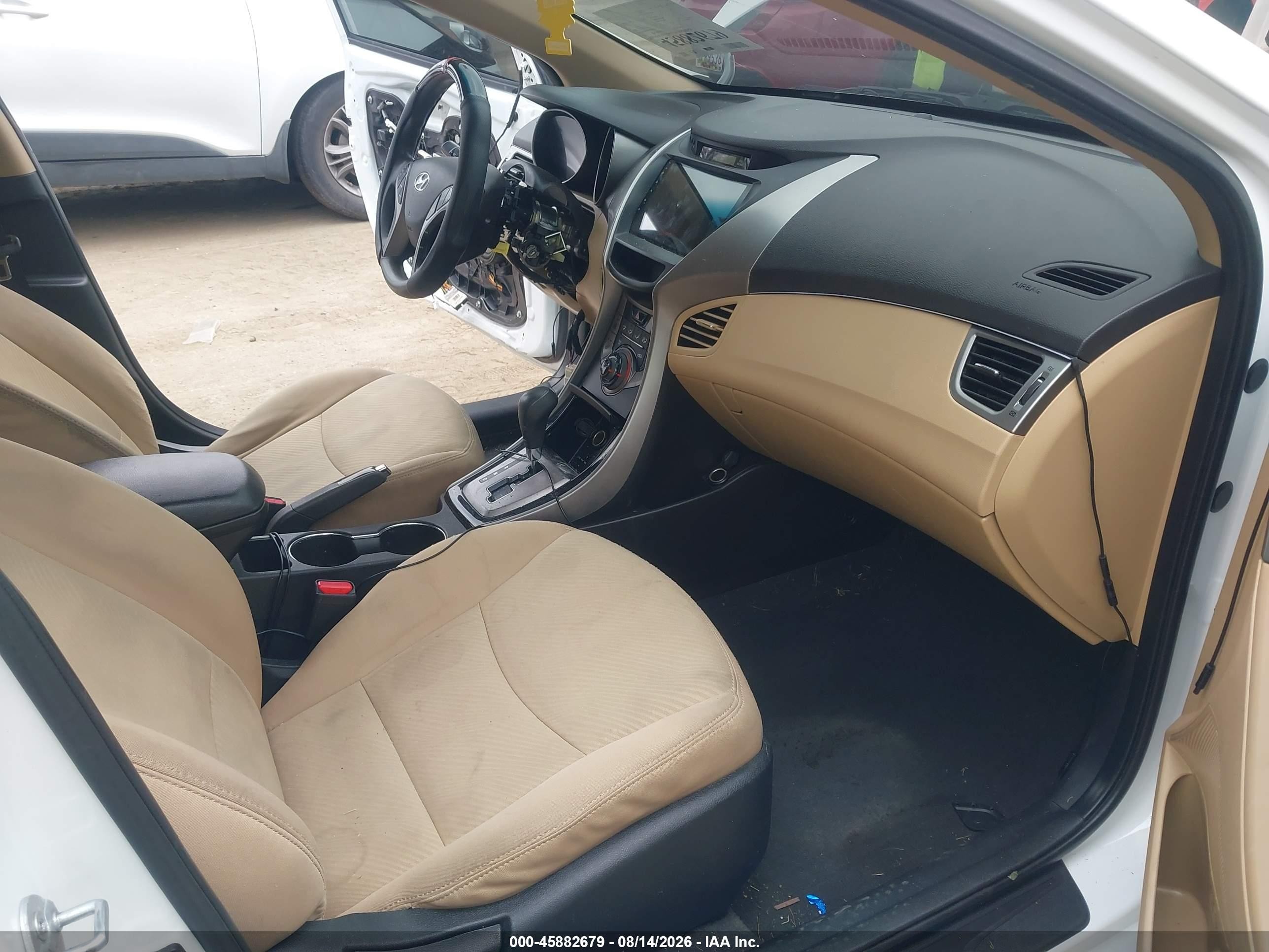 2013 Hyundai Elantra Gls White vin: 5NPDH4AE5DH344881