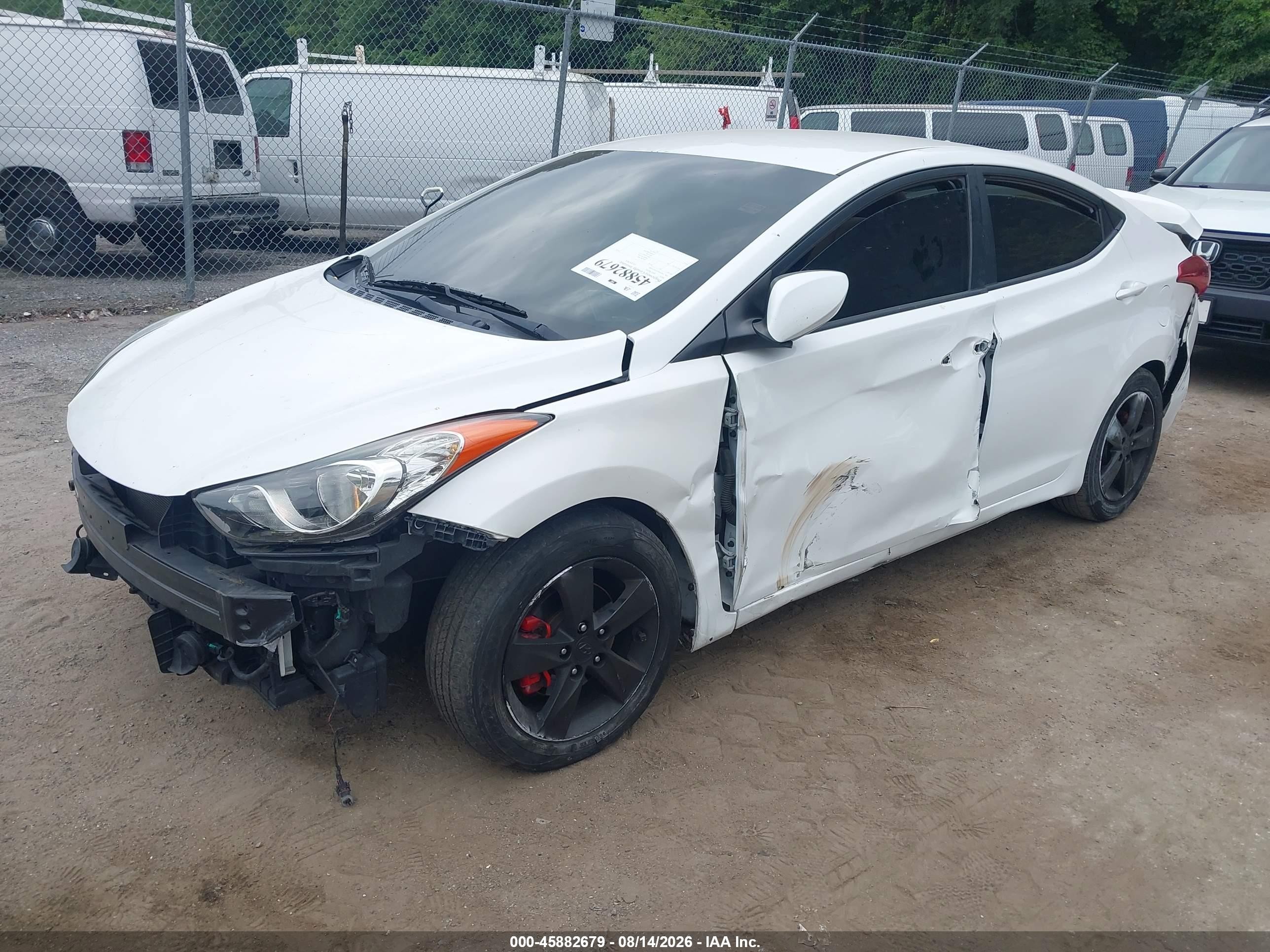 2013 Hyundai Elantra Gls White vin: 5NPDH4AE5DH344881