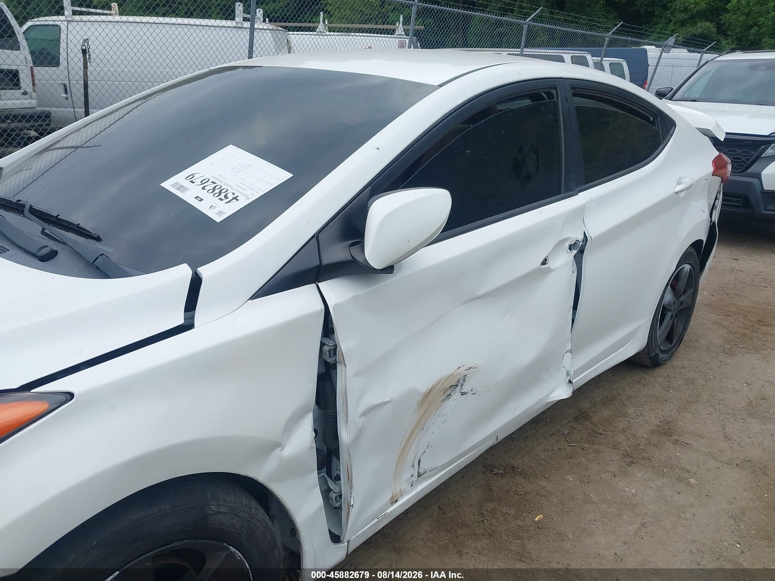 2013 Hyundai Elantra Gls White vin: 5NPDH4AE5DH344881