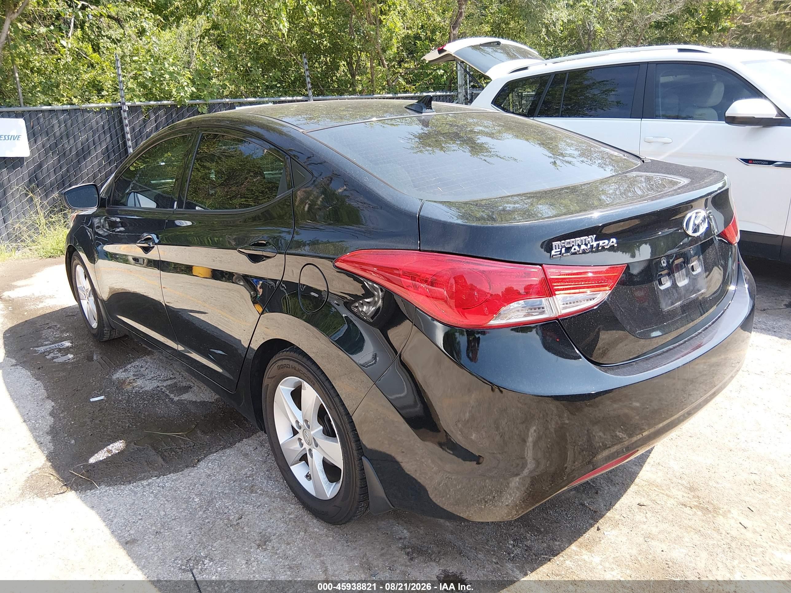2013 Hyundai Elantra Gls Black vin: 5NPDH4AE5DH351572