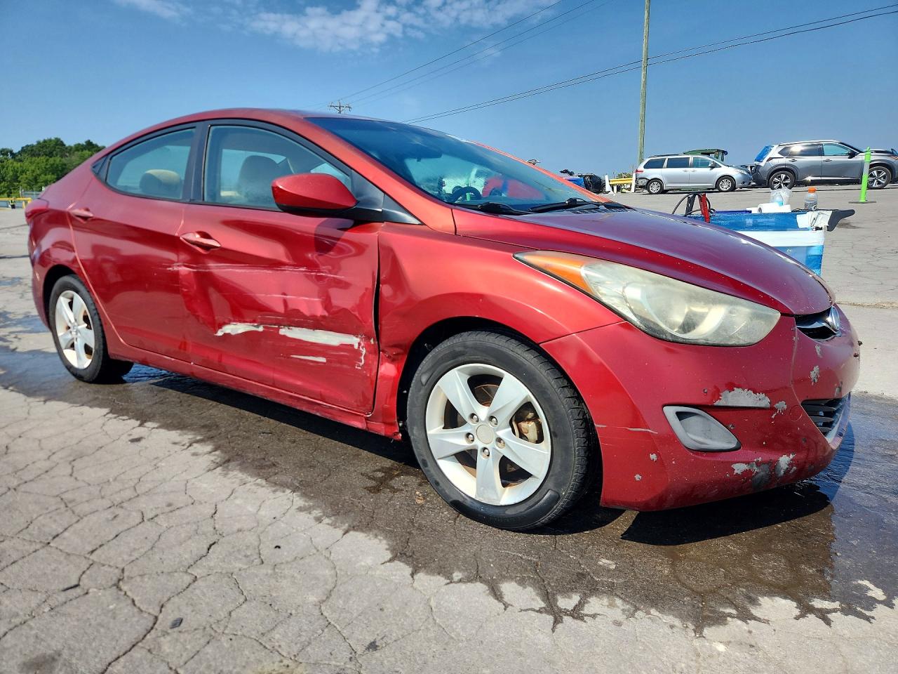 2013 Hyundai Elantra Gls Red vin: 5NPDH4AE5DH352558