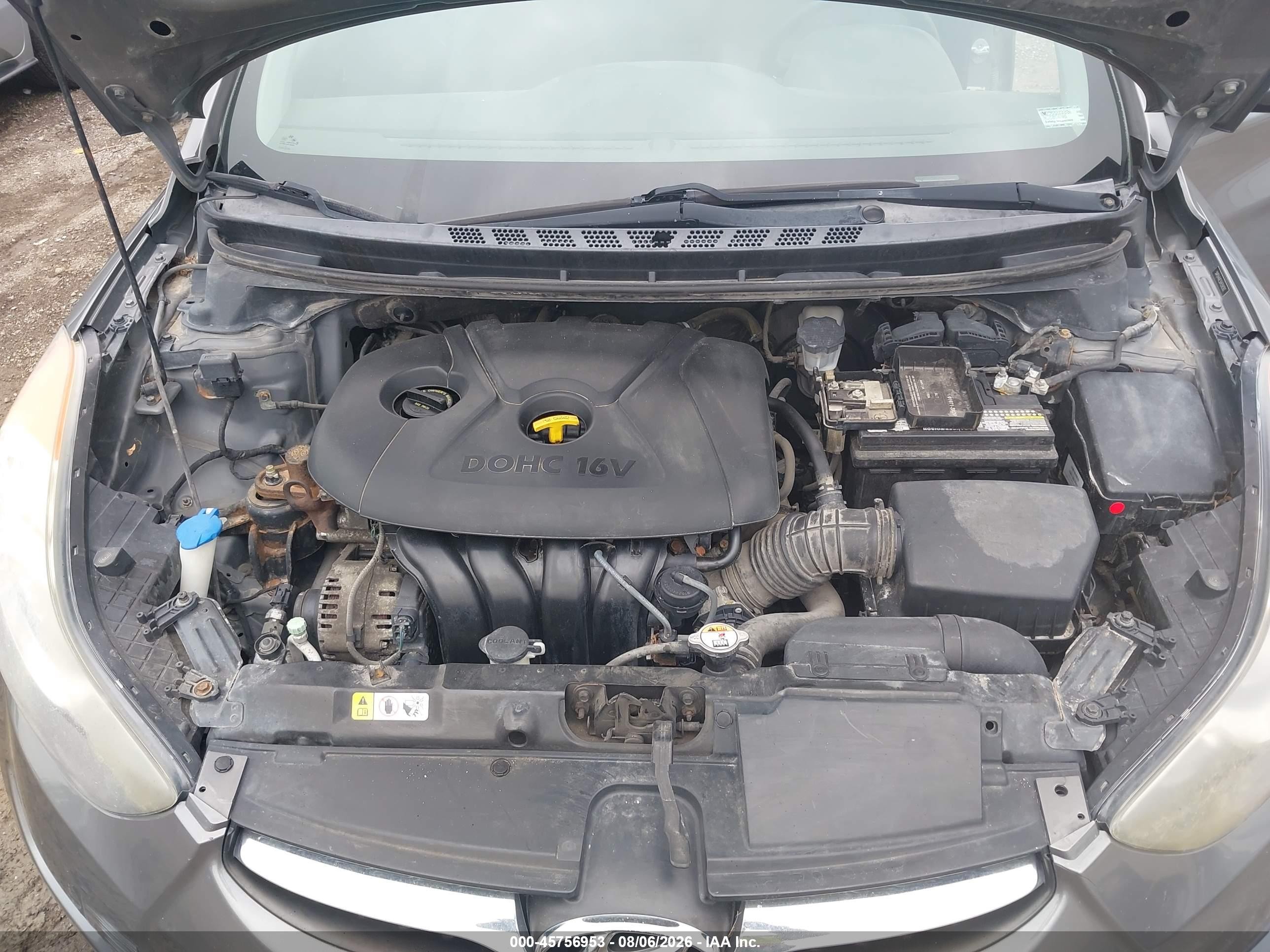 2013 Hyundai Elantra Gls Gray vin: 5NPDH4AE5DH358392