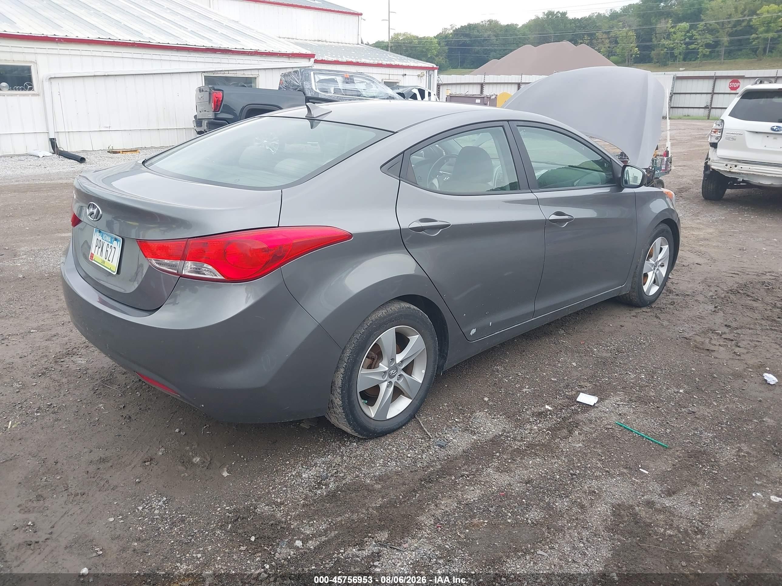 2013 Hyundai Elantra Gls Gray vin: 5NPDH4AE5DH358392