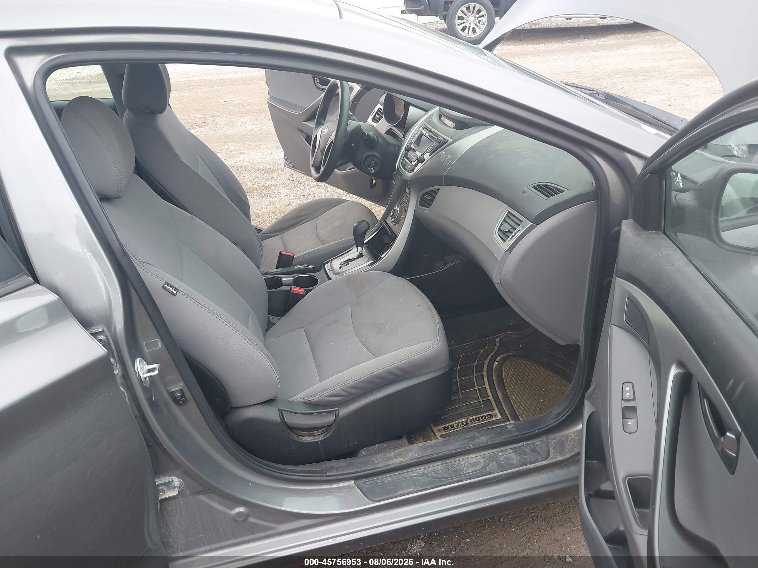 2013 Hyundai Elantra Gls Gray vin: 5NPDH4AE5DH358392
