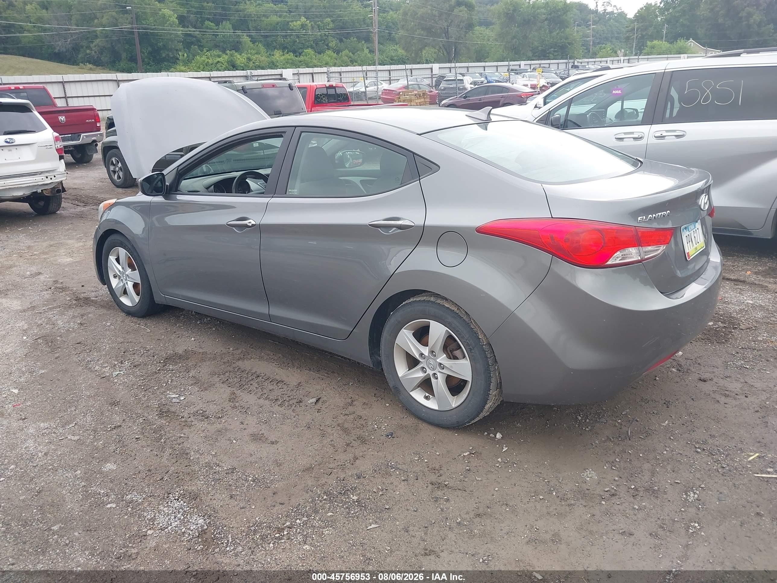 2013 Hyundai Elantra Gls Gray vin: 5NPDH4AE5DH358392