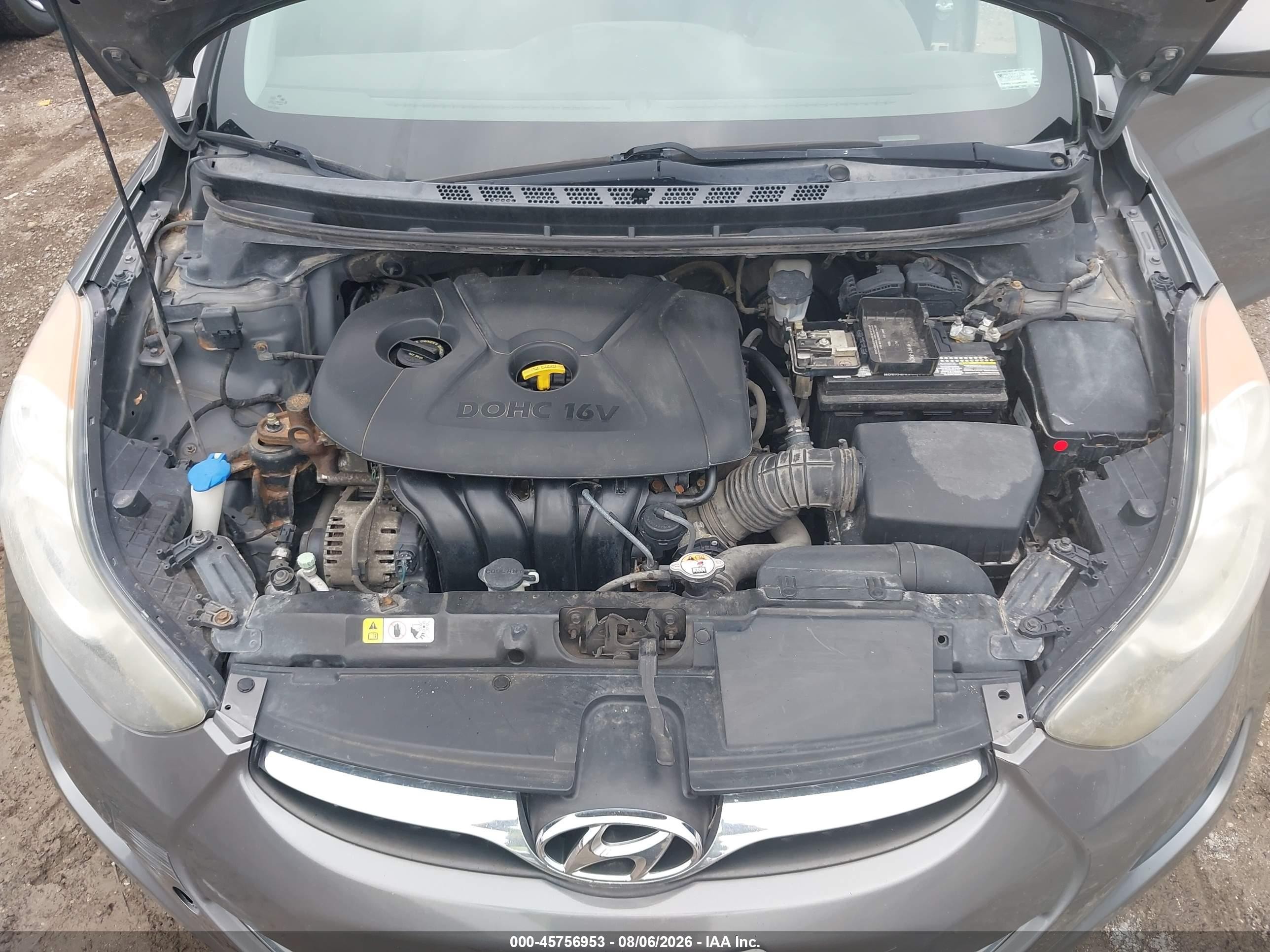 2013 Hyundai Elantra Gls Gray vin: 5NPDH4AE5DH358392
