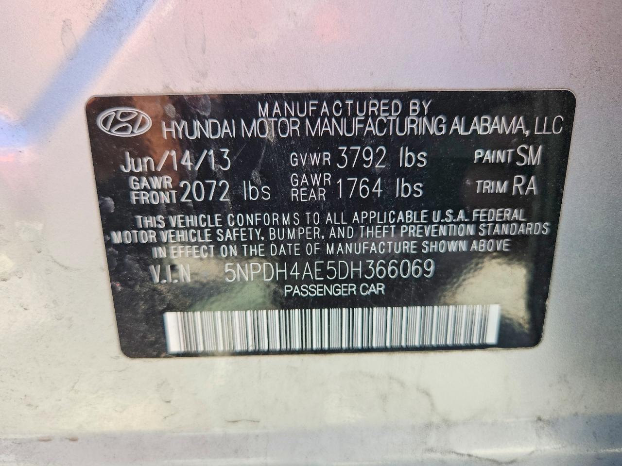 2013 Hyundai Elantra Gls Silver vin: 5NPDH4AE5DH366069