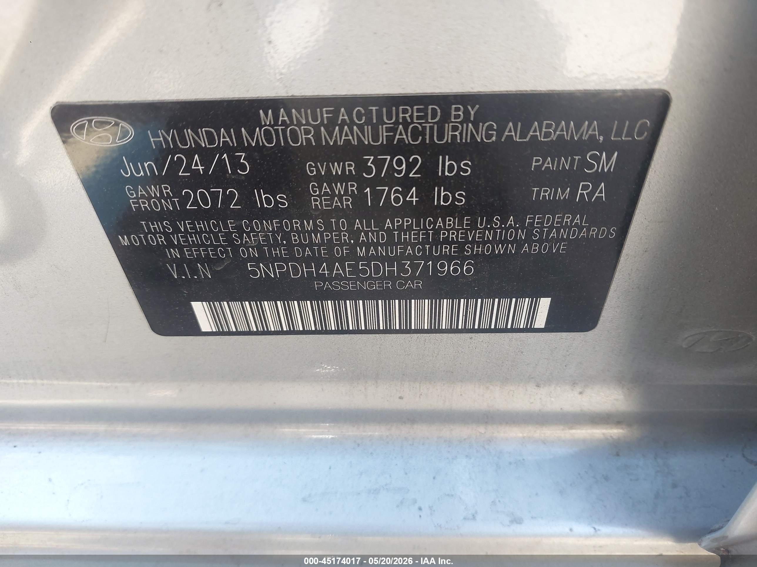 2013 Hyundai Elantra Gls Серебряный vin: 5NPDH4AE5DH371966
