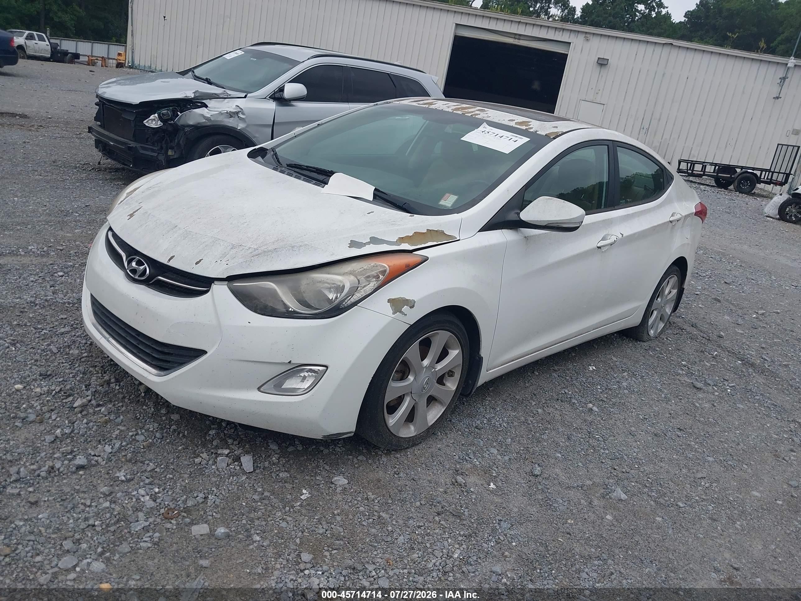 2013 Hyundai Elantra Limited White vin: 5NPDH4AE5DH404951