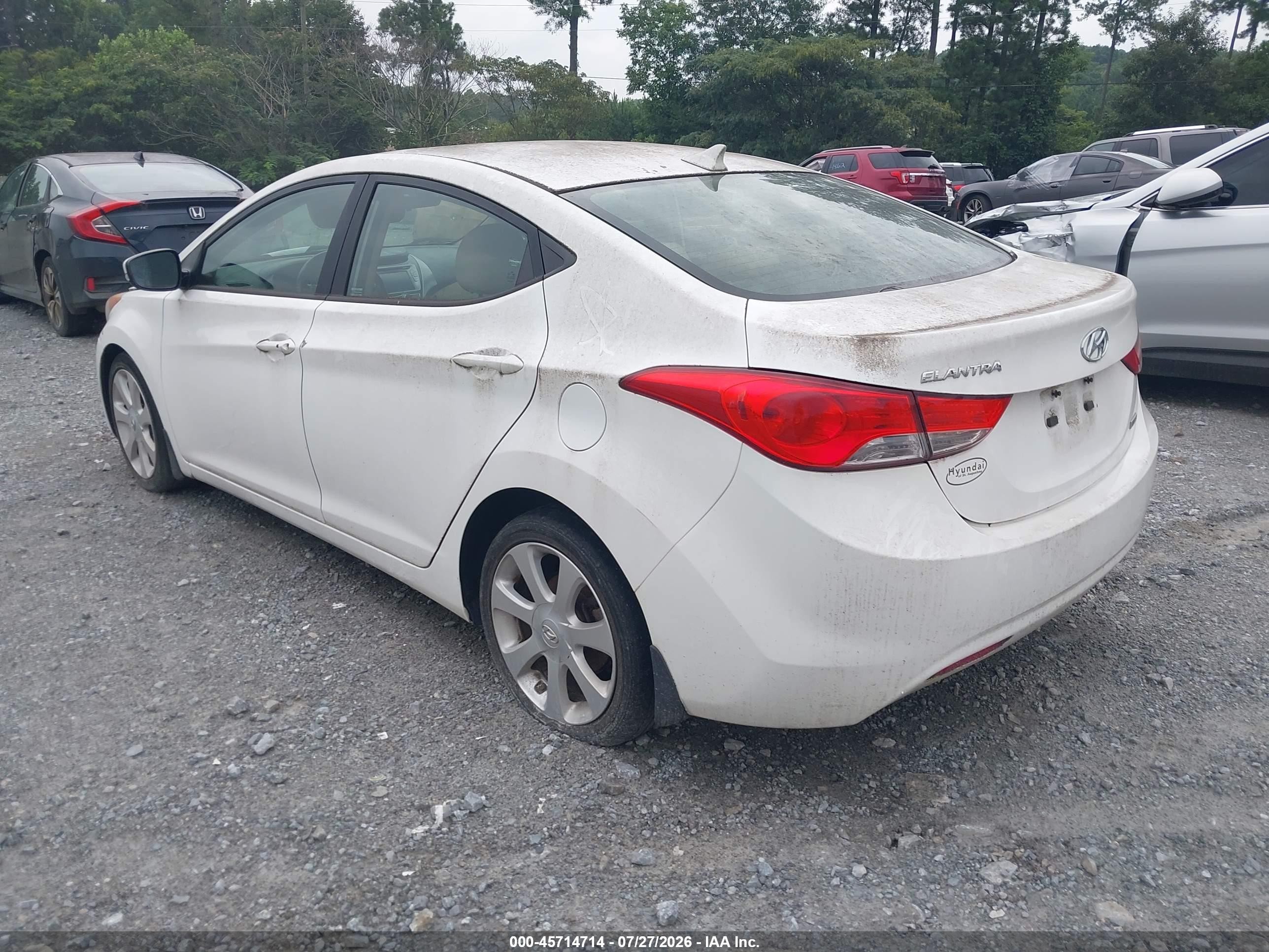 2013 Hyundai Elantra Limited White vin: 5NPDH4AE5DH404951