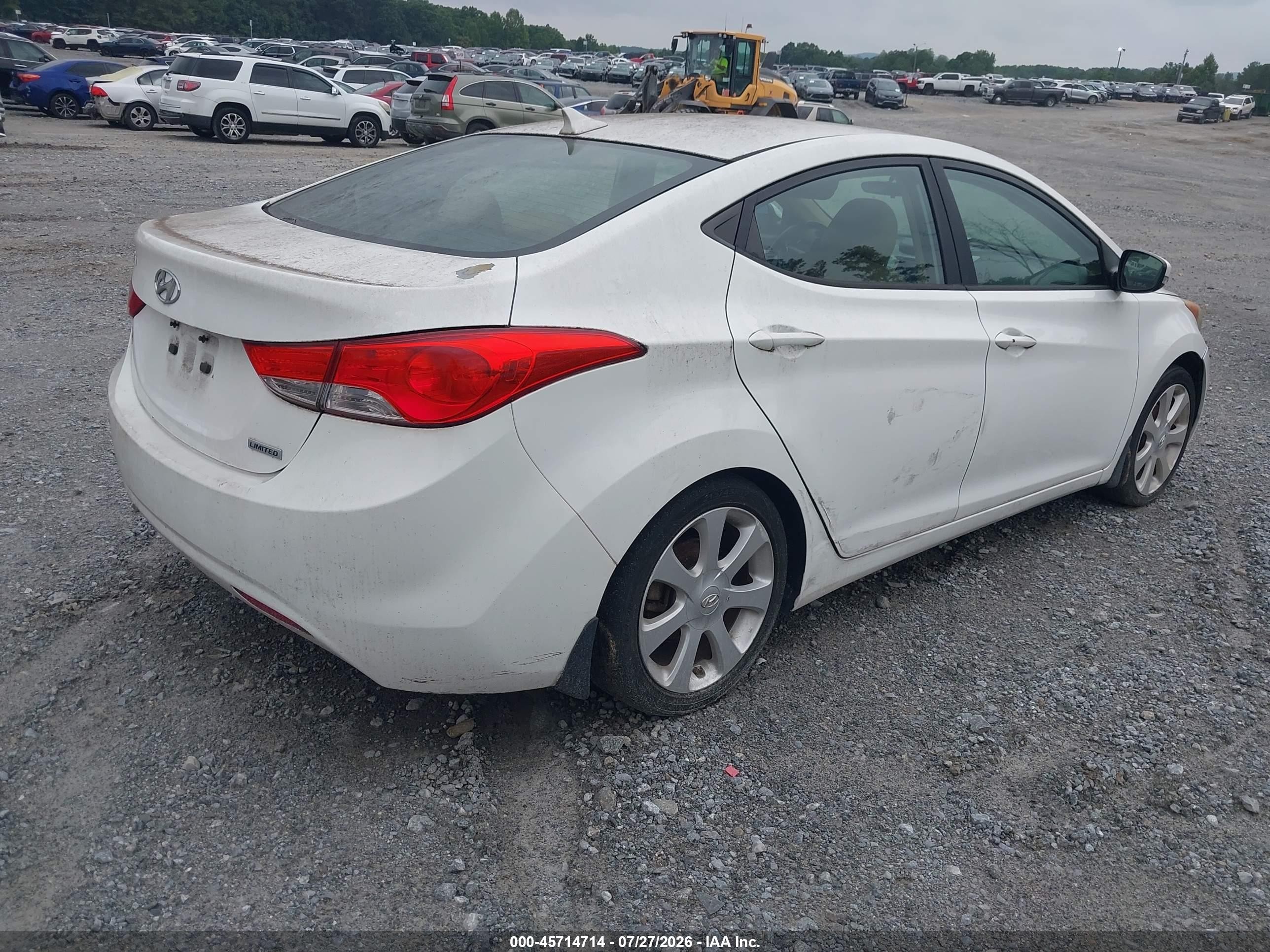 2013 Hyundai Elantra Limited White vin: 5NPDH4AE5DH404951