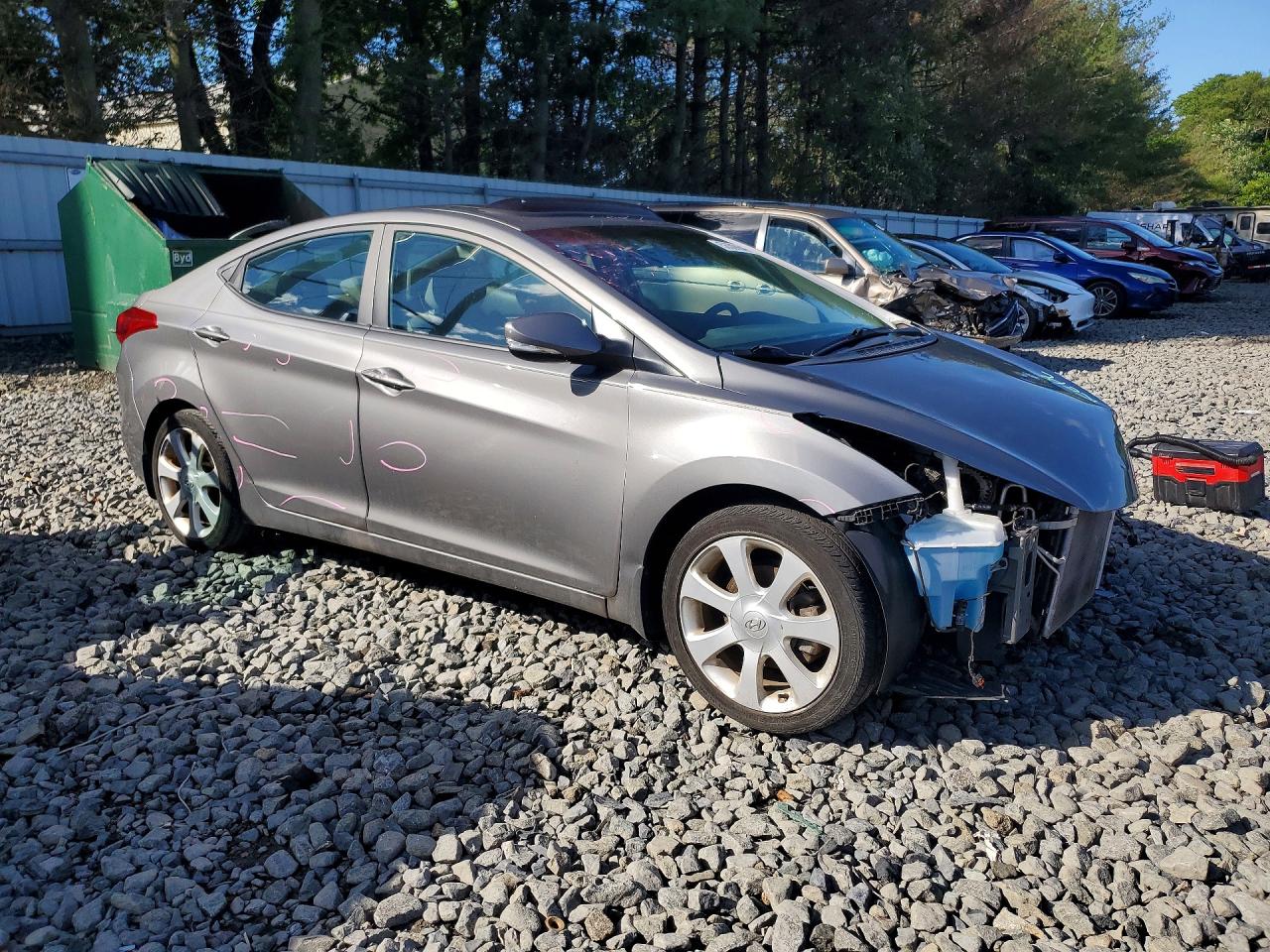 2013 Hyundai Elantra Limited Gray vin: 5NPDH4AE5DH411463