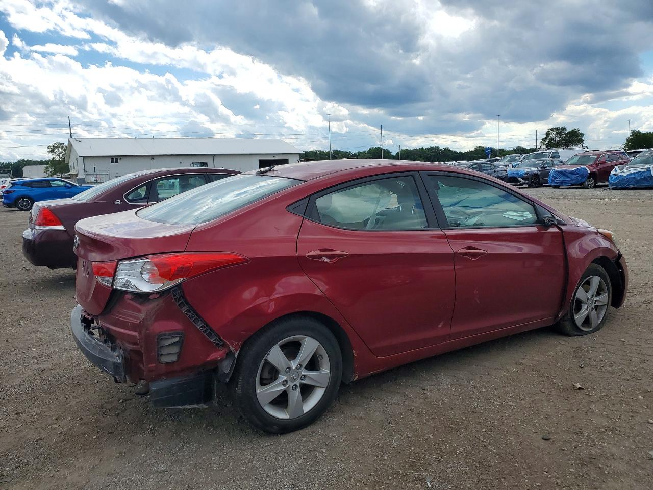 2013 Hyundai Elantra Gls Red vin: 5NPDH4AE5DH420213