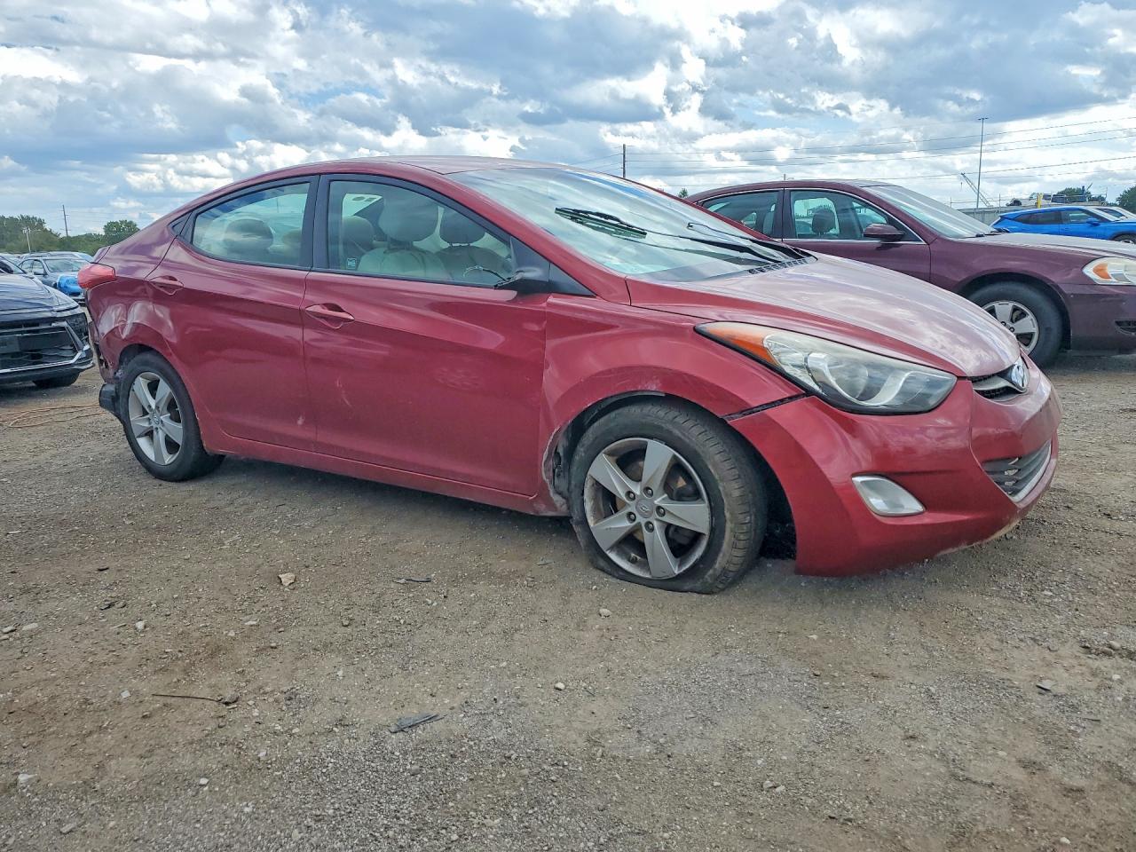 2013 Hyundai Elantra Gls Red vin: 5NPDH4AE5DH420213
