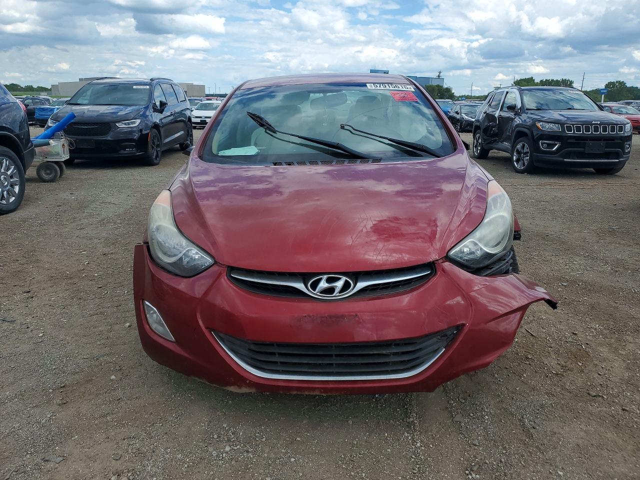 2013 Hyundai Elantra Gls Red vin: 5NPDH4AE5DH420213
