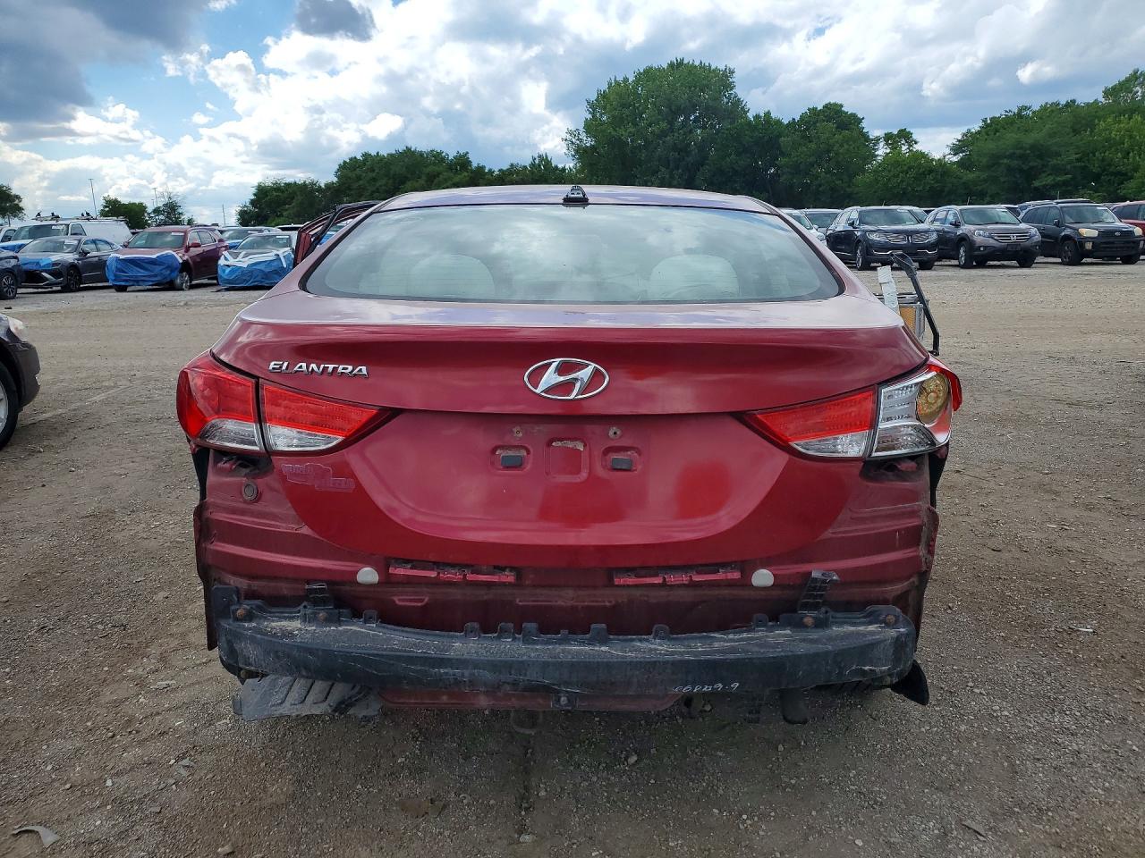2013 Hyundai Elantra Gls Red vin: 5NPDH4AE5DH420213
