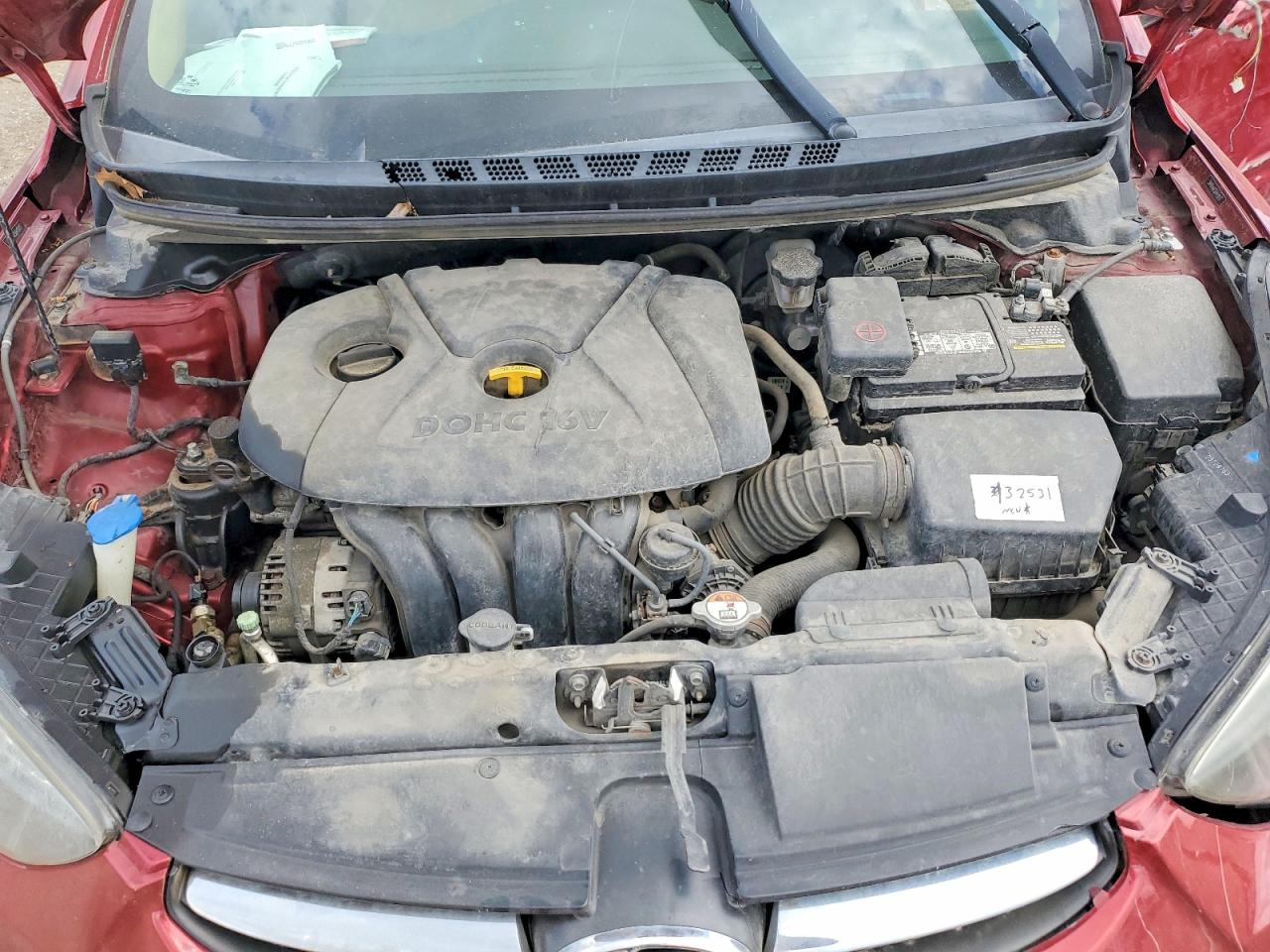 2013 Hyundai Elantra Gls Red vin: 5NPDH4AE5DH420213