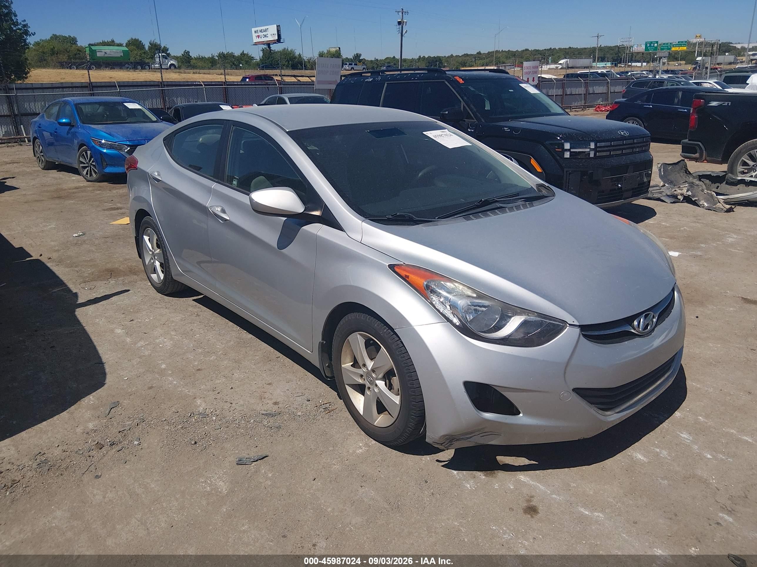 2013 Hyundai Elantra Gls Silver vin: 5NPDH4AE5DH421281