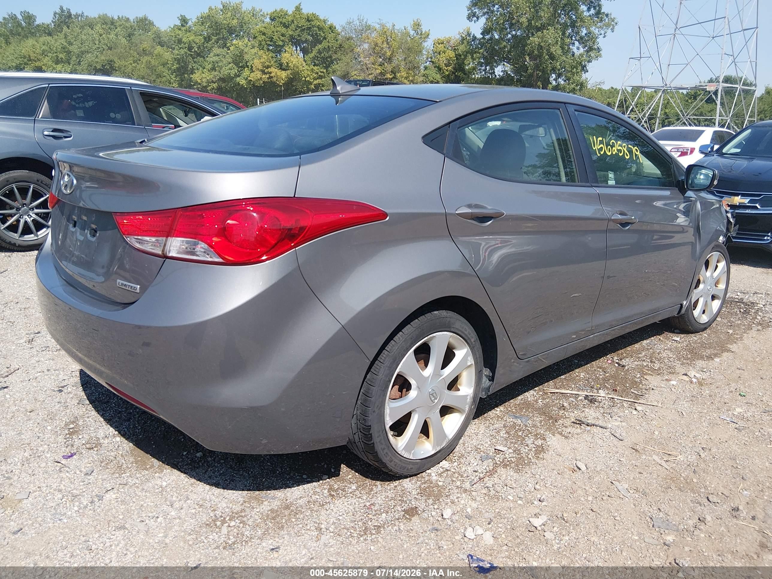 2013 Hyundai Elantra Limited Gray vin: 5NPDH4AE5DH439117