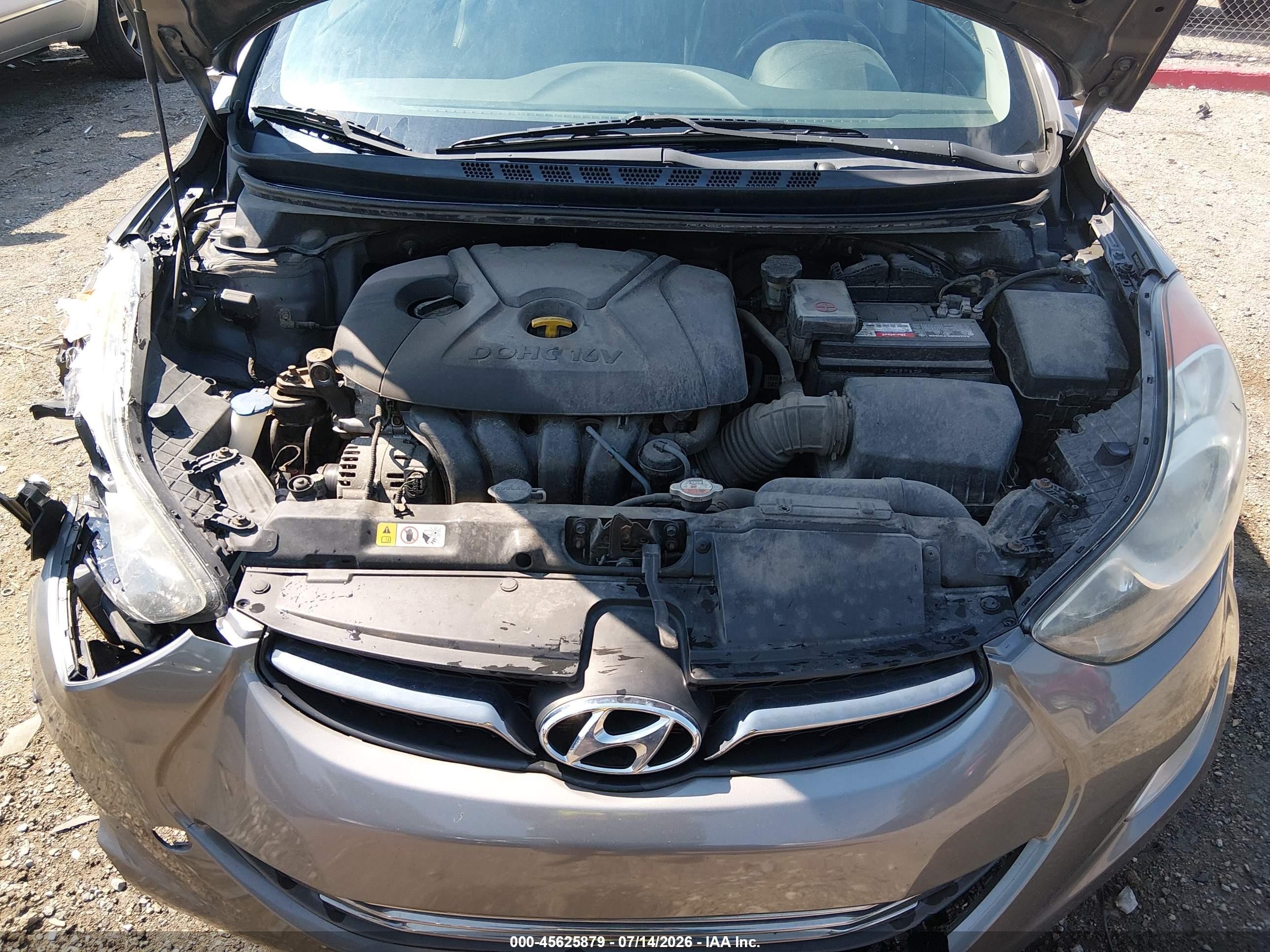 2013 Hyundai Elantra Limited Gray vin: 5NPDH4AE5DH439117