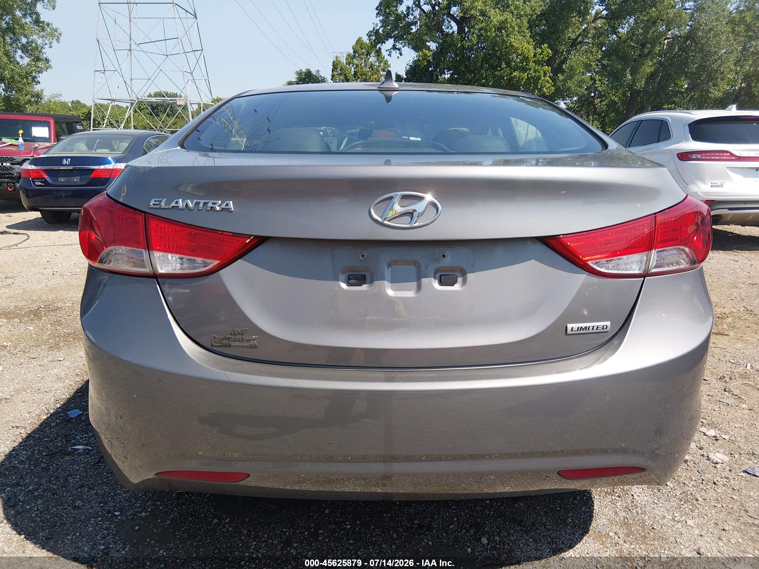 2013 Hyundai Elantra Limited Gray vin: 5NPDH4AE5DH439117