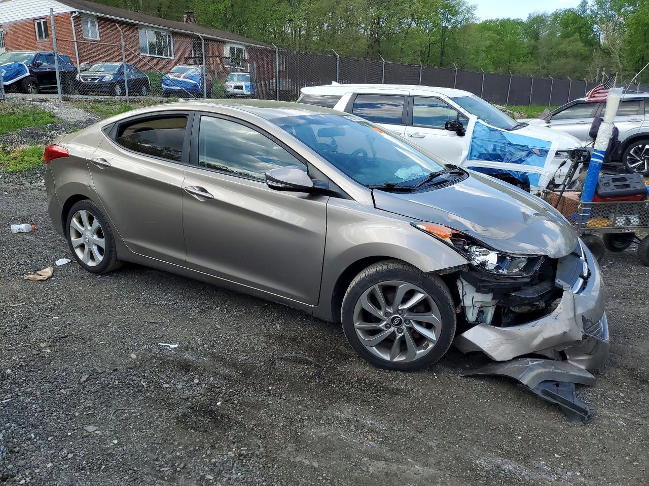 2013 Hyundai Elantra Limited Gray vin: 5NPDH4AE5DH443863